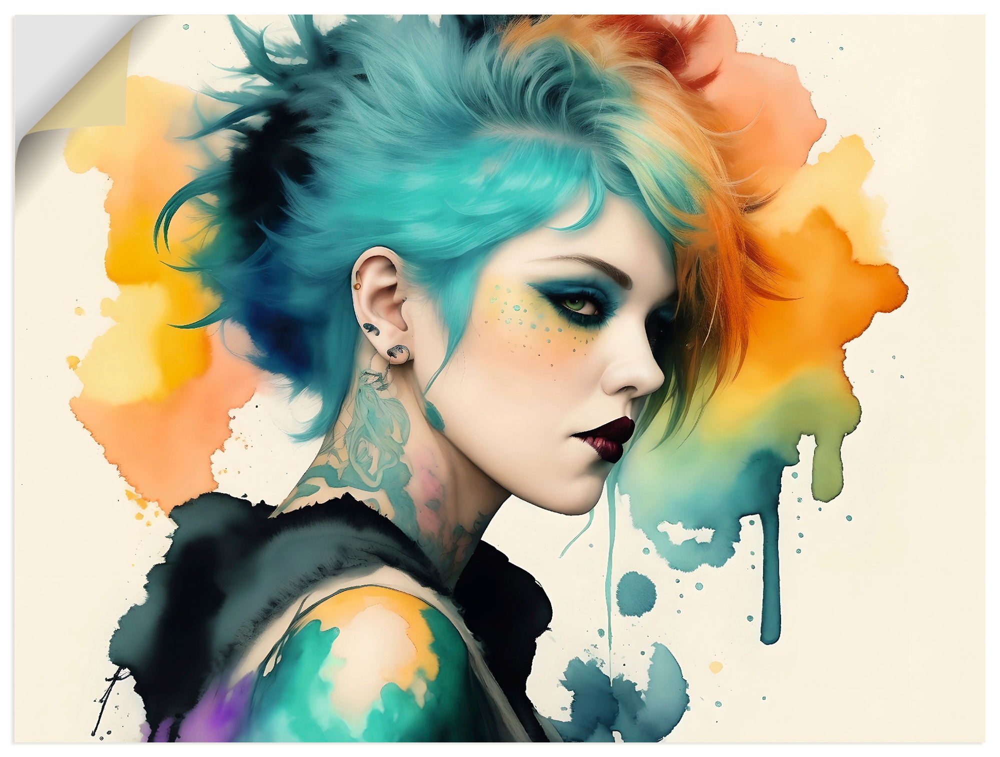 Image of Artland Wandbild "Weiblicher Punk III" Bilder von Frauen 1 Stk. tlg. als Alubild, Leinwandbild, Poster, Wandaufkleber in verschied. Grössen