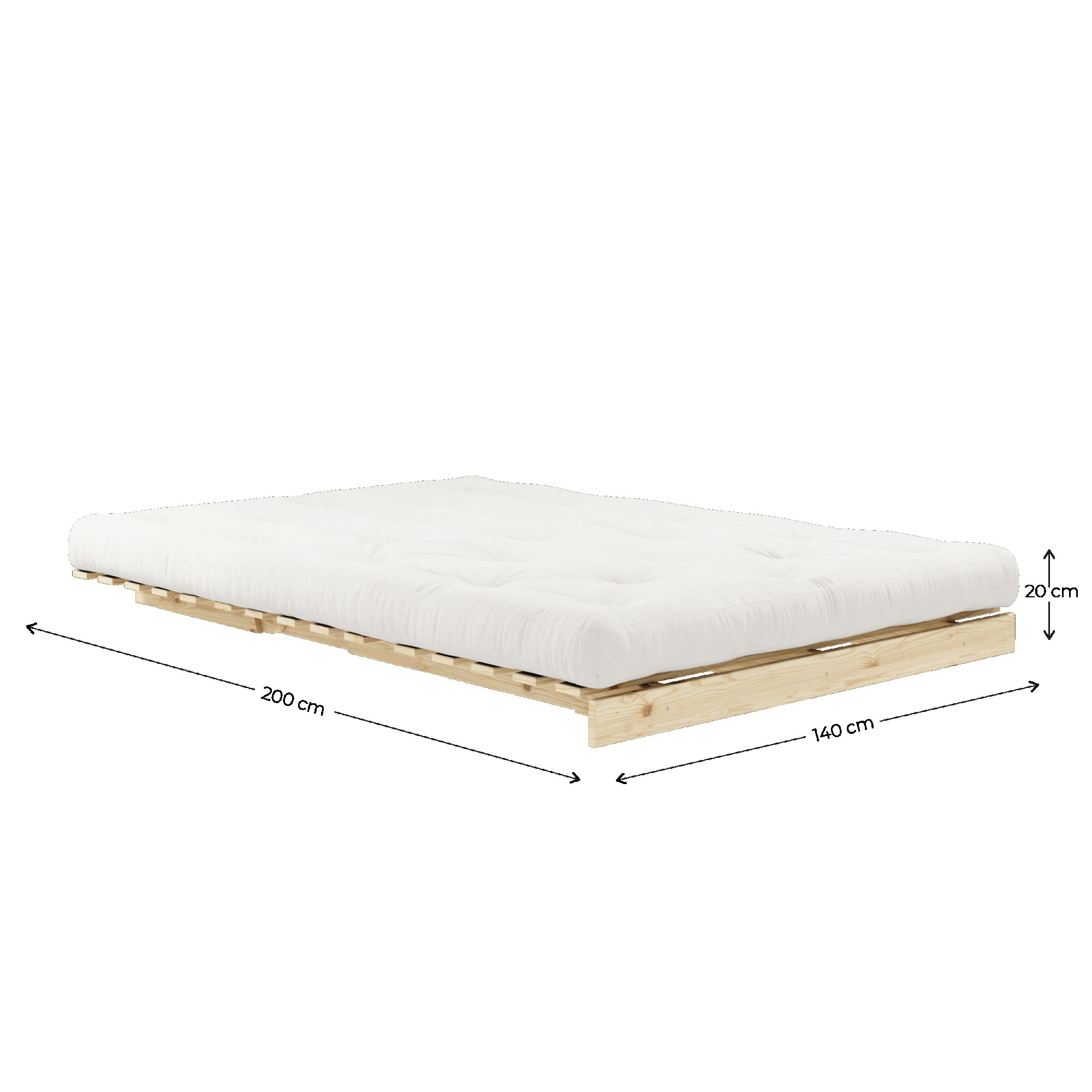 Karup Design Daybett »Roots Schlafsofa, Gästebett, Sofa inkl. Futonmatratze«, Liegefläche 90/140/160 x200 cm, FSC® zertifizierte Kiefer