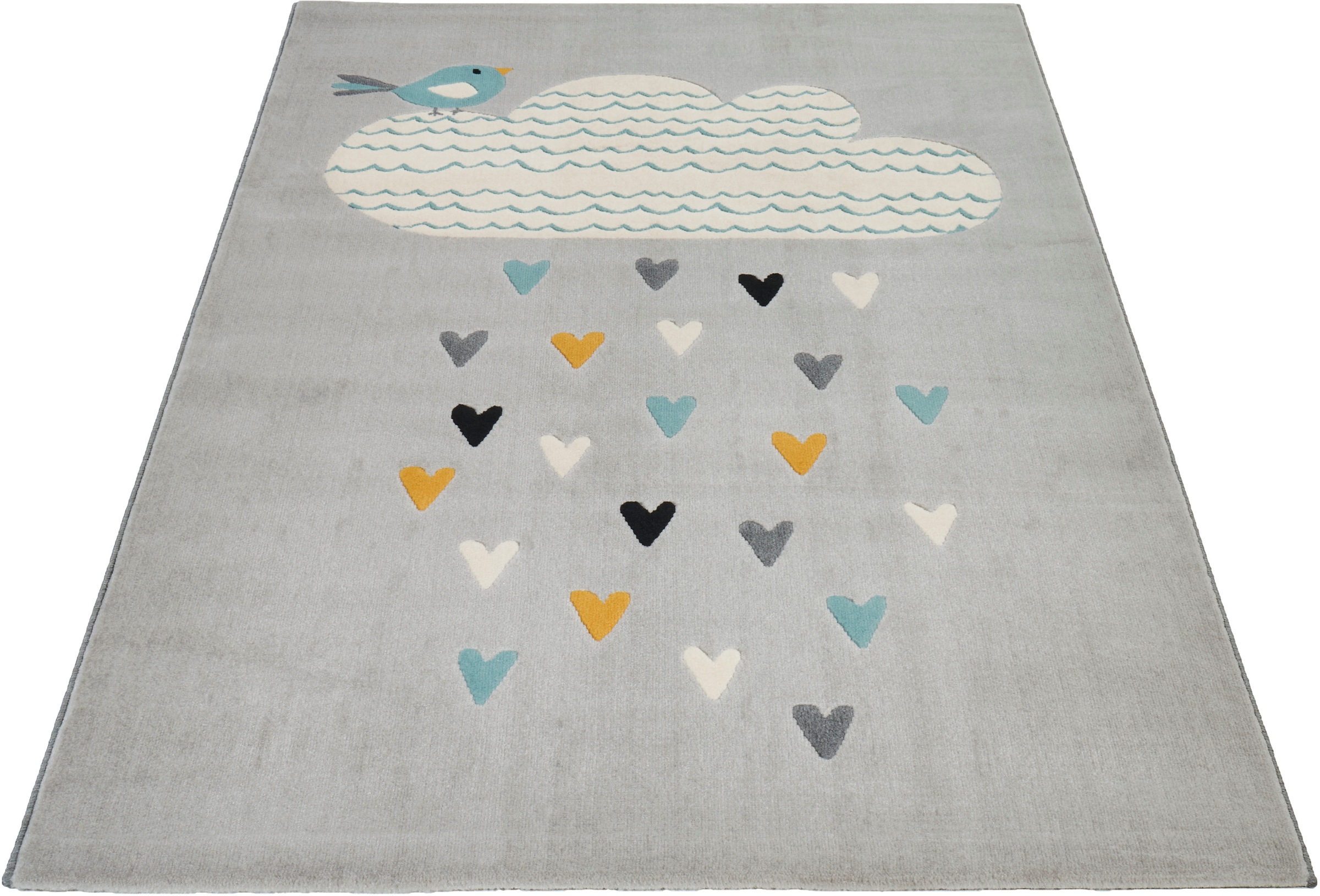 Image of Zala Living Kinderteppich »Lovely Rainfall«, rechteckig, 9 mm Höhe, Wolke, Himmel, Kurzflor, Kinderzimmer, Strapazierfähig, Pflegeleicht, Herzen, Robust bei Ackermann Versand Schweiz