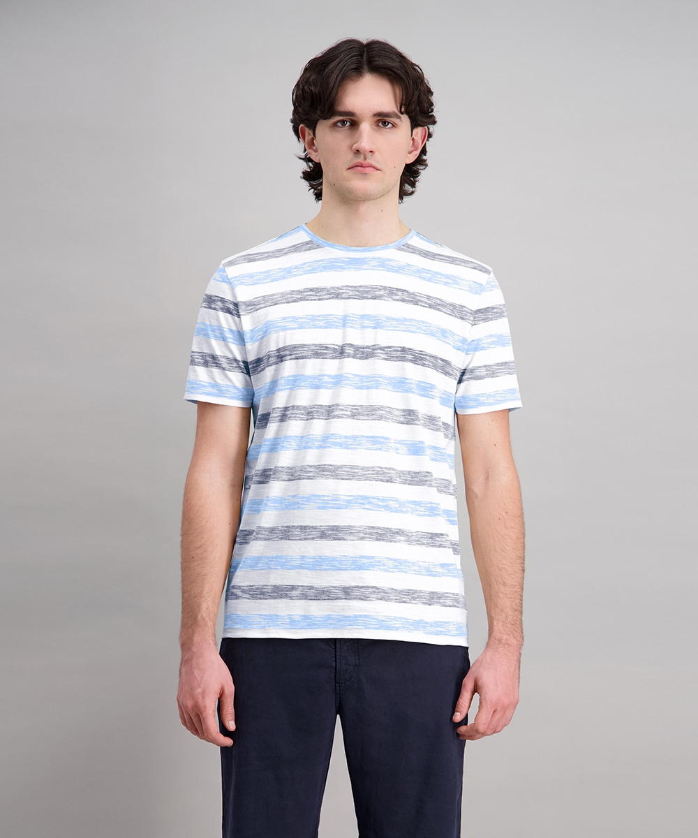 Image of Pioneer Authentic Jeans T-Shirt "Rundhals Slub" mit Streifen Muster