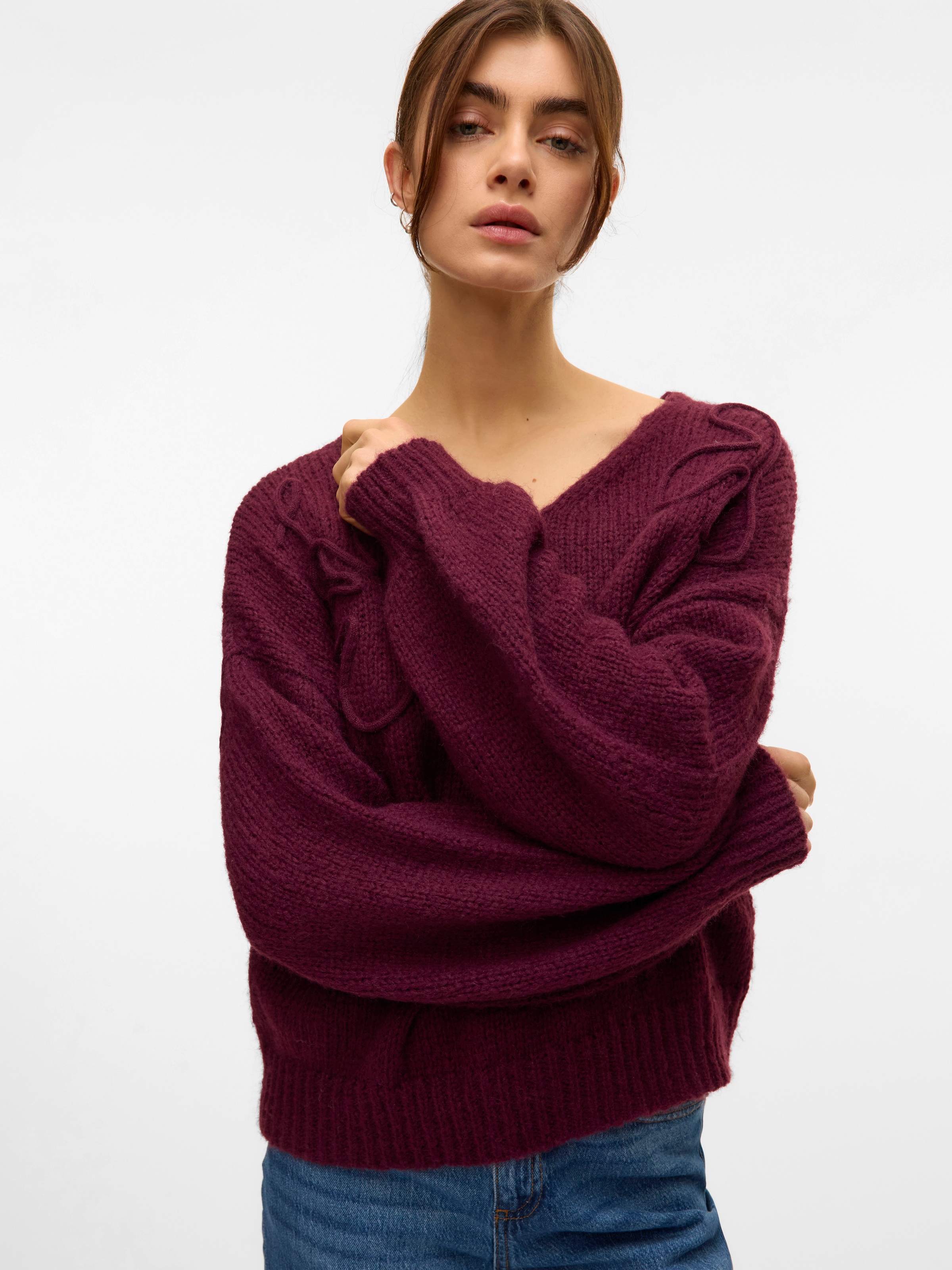 Image of Vero Moda V-Ausschnitt-Pullover "VMLOLLIPOP LS V-NECK PULLOVER BOO"