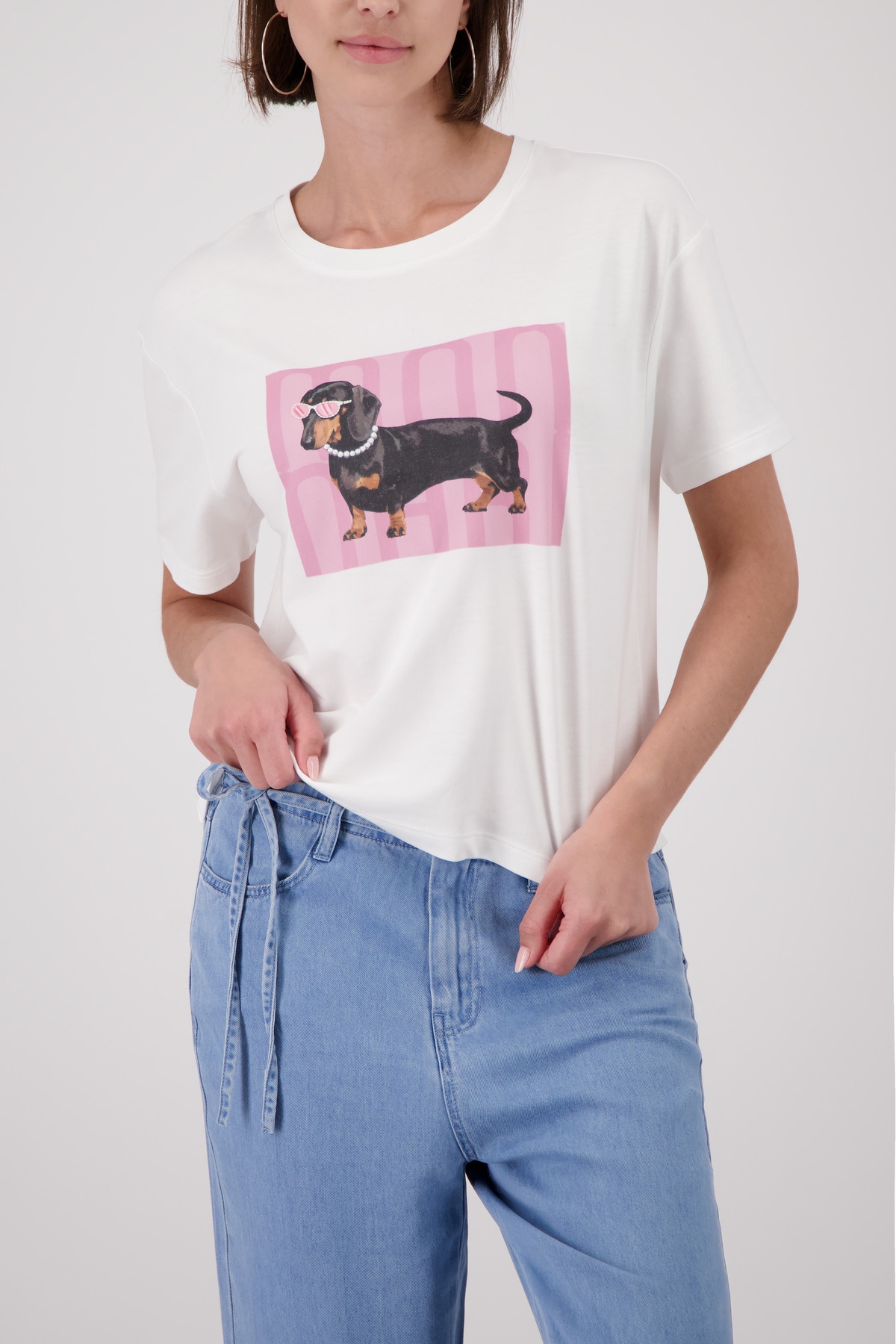 Image of Monari Rundhalsshirt "Shirt Dackel" mit Frontprint