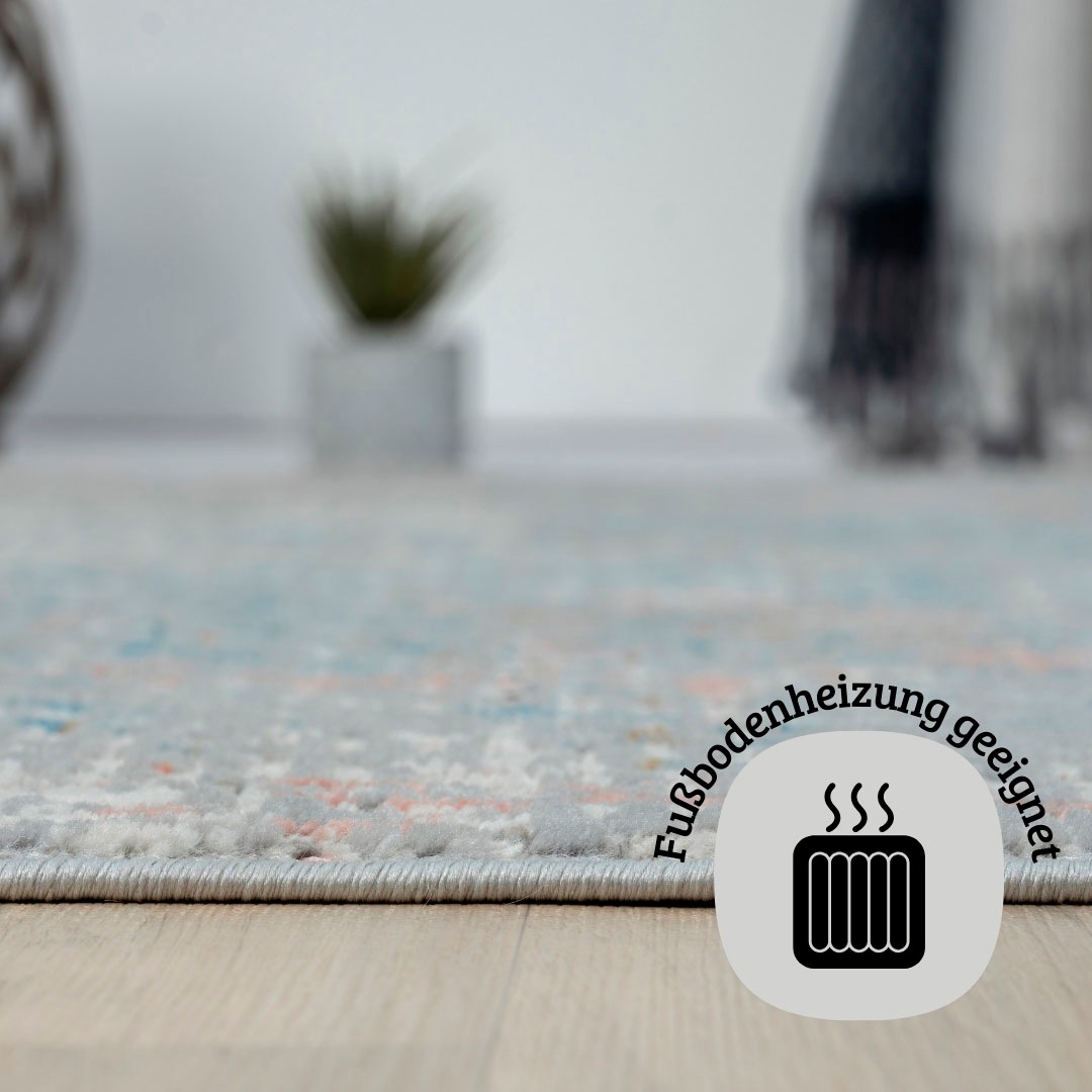 my home Teppich »Jaxyn«, rund, 8 mm Höhe, Kurzflor, modernes Design, pflegeleicht, Wohnzimmer