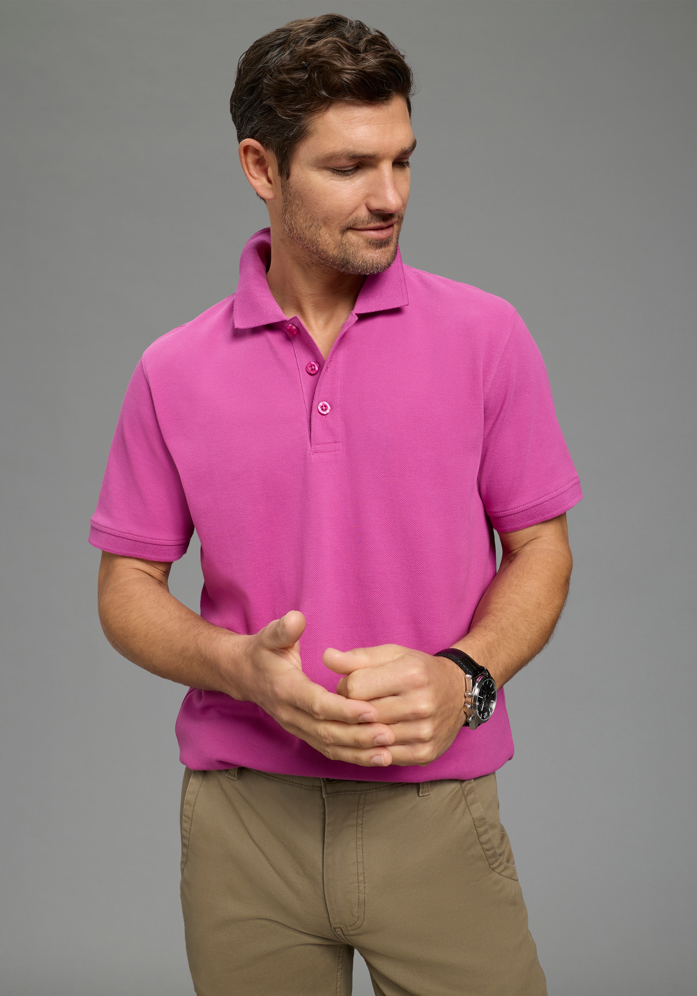 Man's World Polo manches courtes, coupe ample, uni
