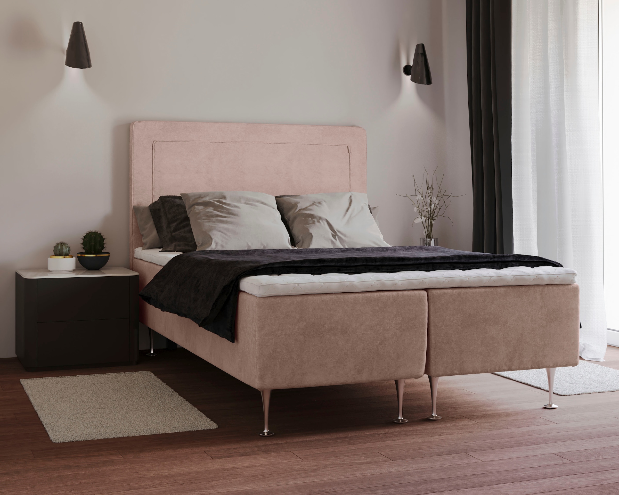 Image of Home affaire Boxspringbett "Hacer" Topper, H2 oder H3 und in Breiten 70,80,90,120,140,160,180 wählbar