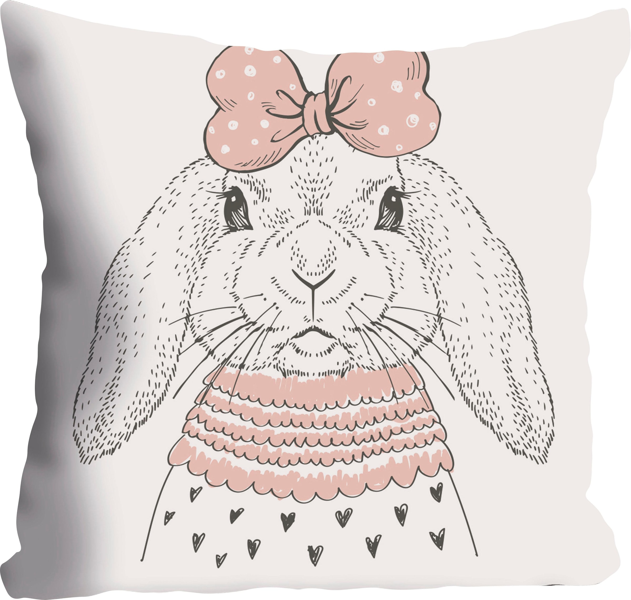 Image of queence Dekokissen "Hase" Kissenhülle ohne Füllung, 1 Stück