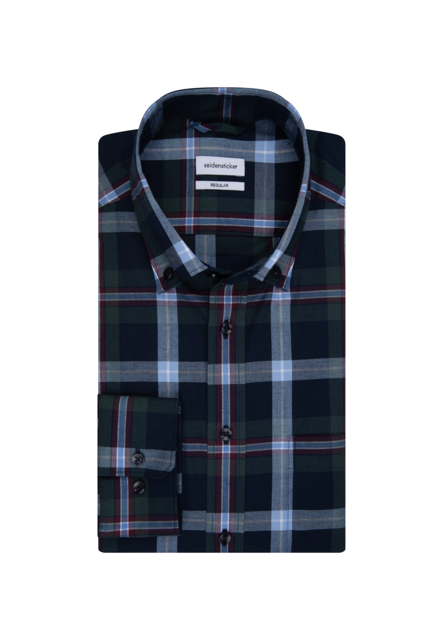 seidensticker Flanellhemd »Regular«, Regular Langarm Button-Down-Kragen Karo