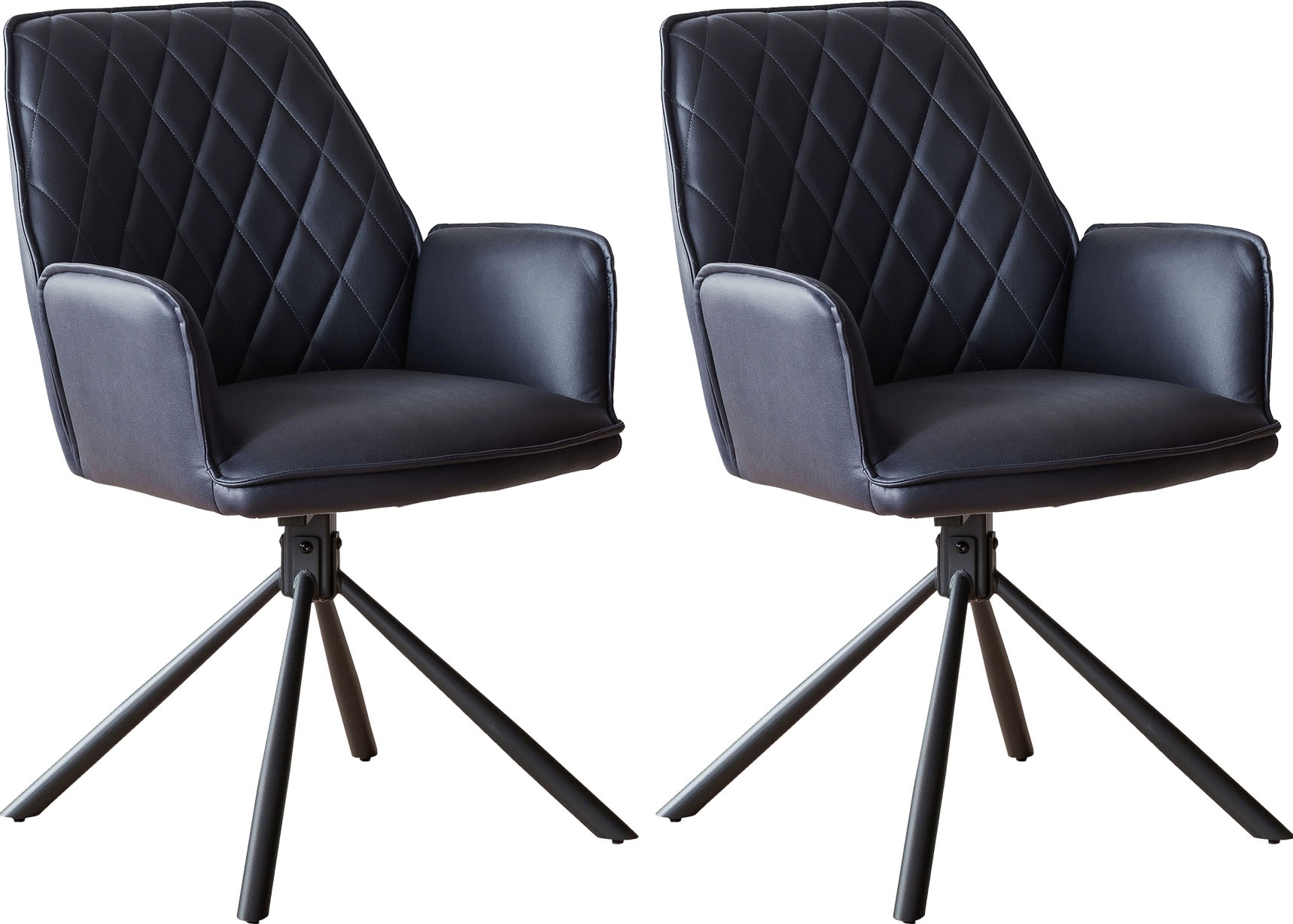 Image of SalesFever Esszimmerstuhl "Vancouver Armlehnstuhl fürs Esszimmer" (Set) 2 Stk.Esszimmersessel, Rückenlehne mit Rautensteppung, 360 Drehfunktion