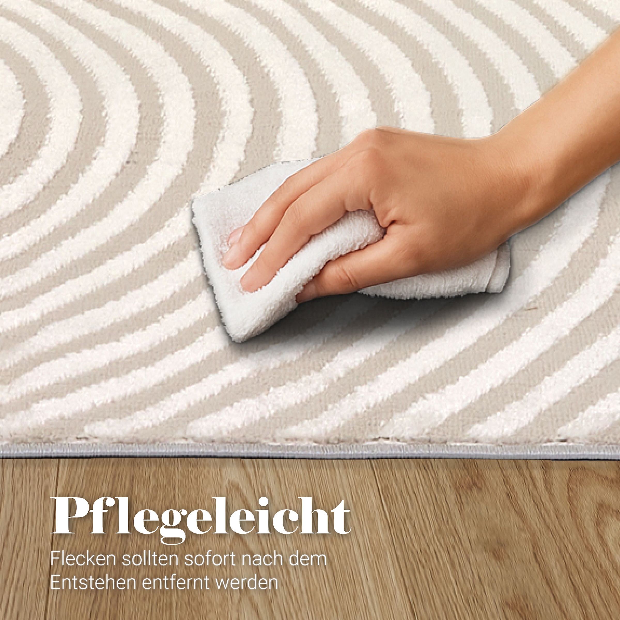 ASTRA Teppich »Jules 253«, rechteckig, 8 mm Höhe, Hoch Tief Struktur, Kurzflor, Wohnzimmer, Schlafzimmer