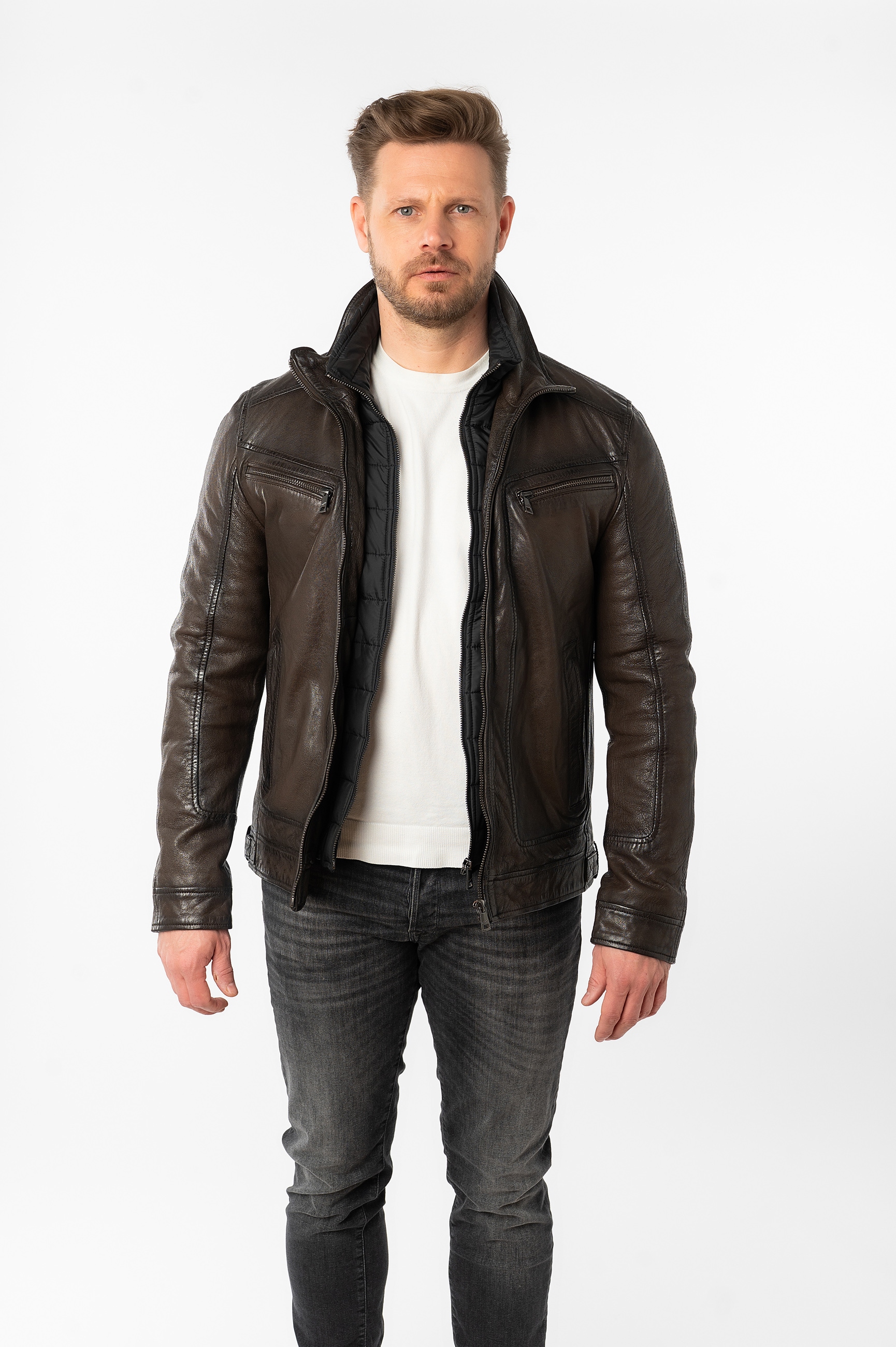 Image of Mauritius Lederjacke "MMHennie" mit Stehkragen
