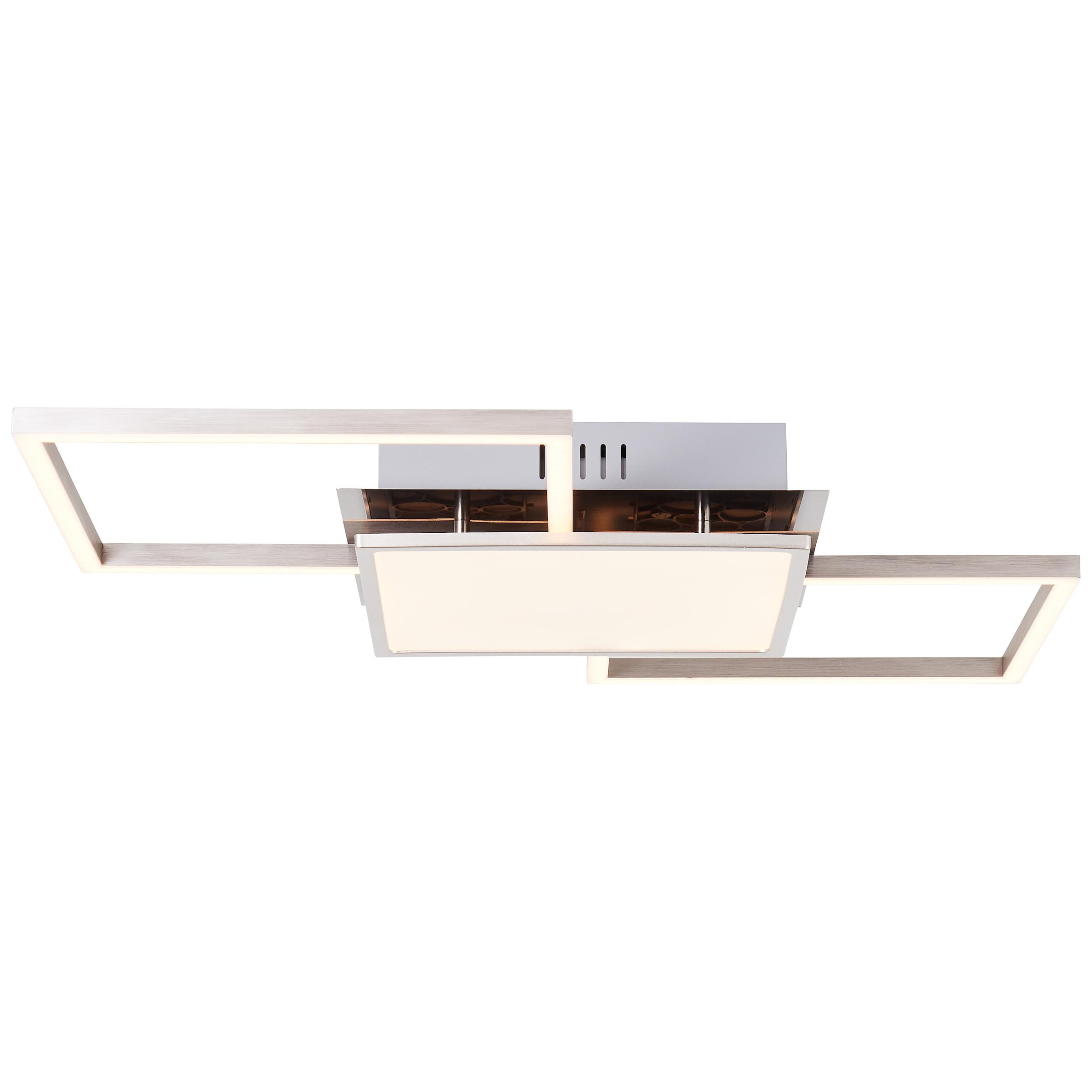 Brilliant Deckenleuchte »Zelia« 1 Stk. Warmweiss LED Deckenlampe 51x51cm 3flg nickel eloxiert