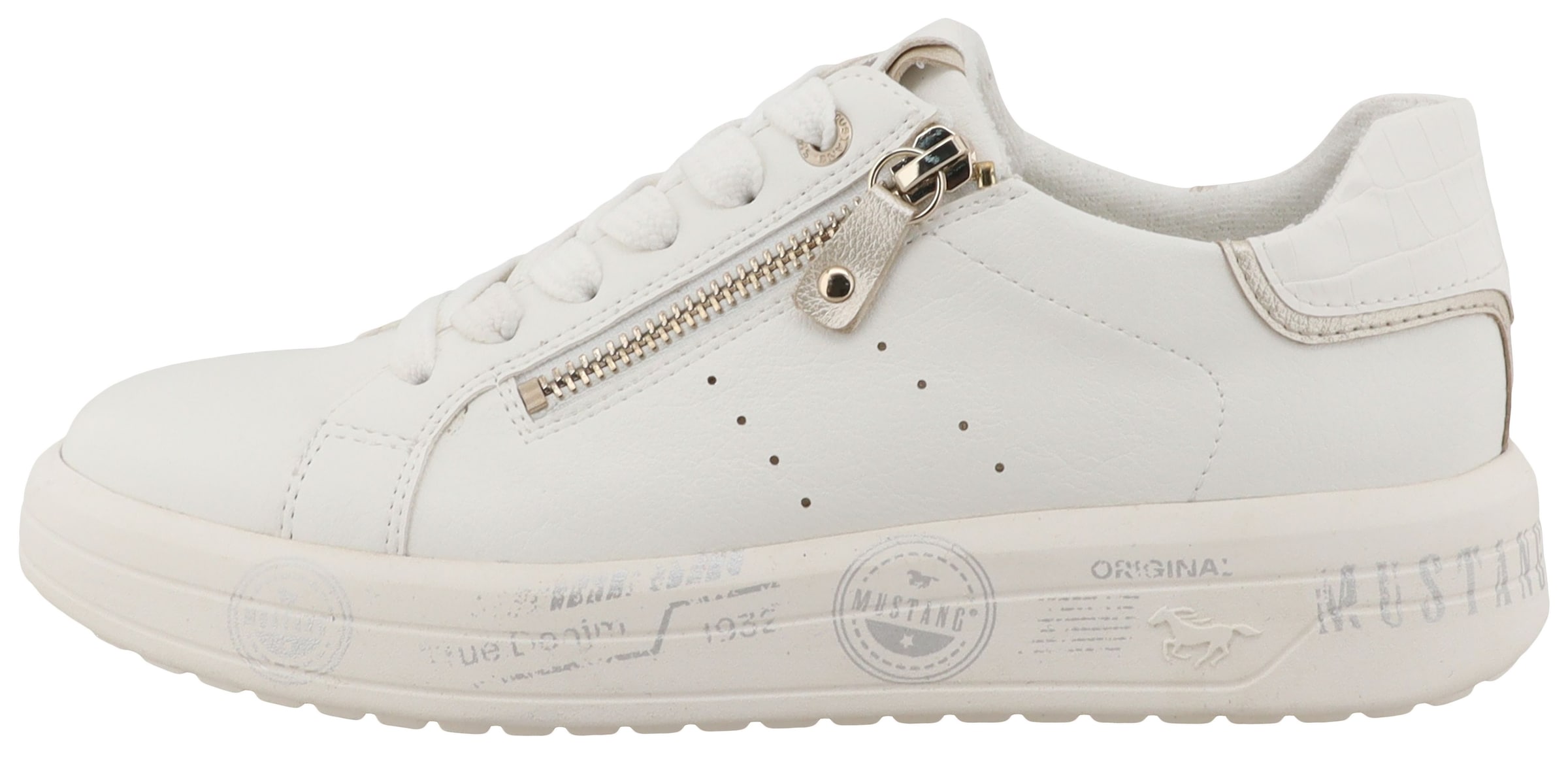 Mustang Shoes Sneaker »Noralie«  Freizeitschuh, Halbschuh, Schnürschuh mit seitlichem Reissverschluss