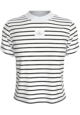 T-Shirt »WOVEN LABEL RIB BABY TEE«, mit Logopatch