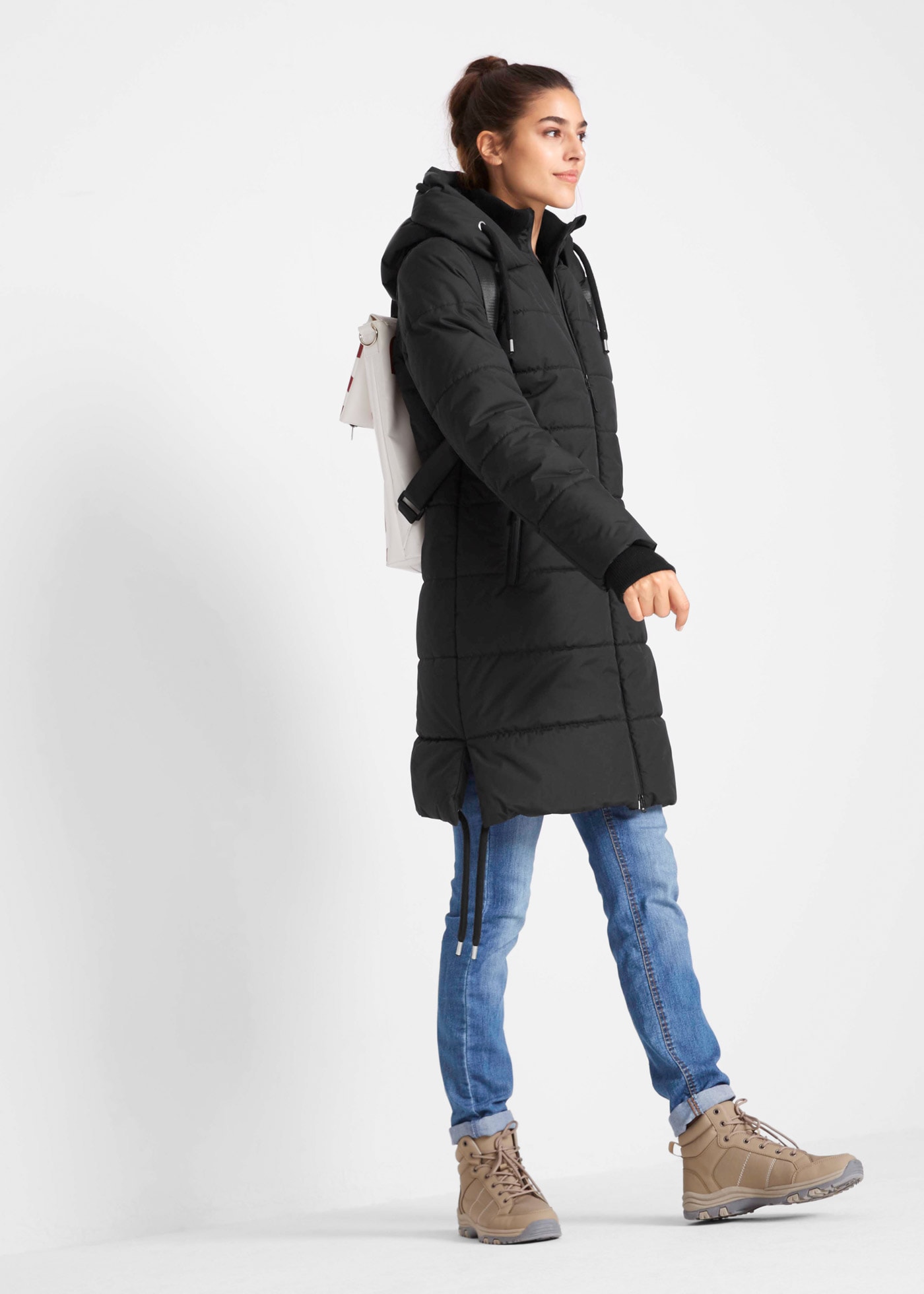 bonprix Steppmantel mit wasserabweisendem Obermaterial, in A-Linie