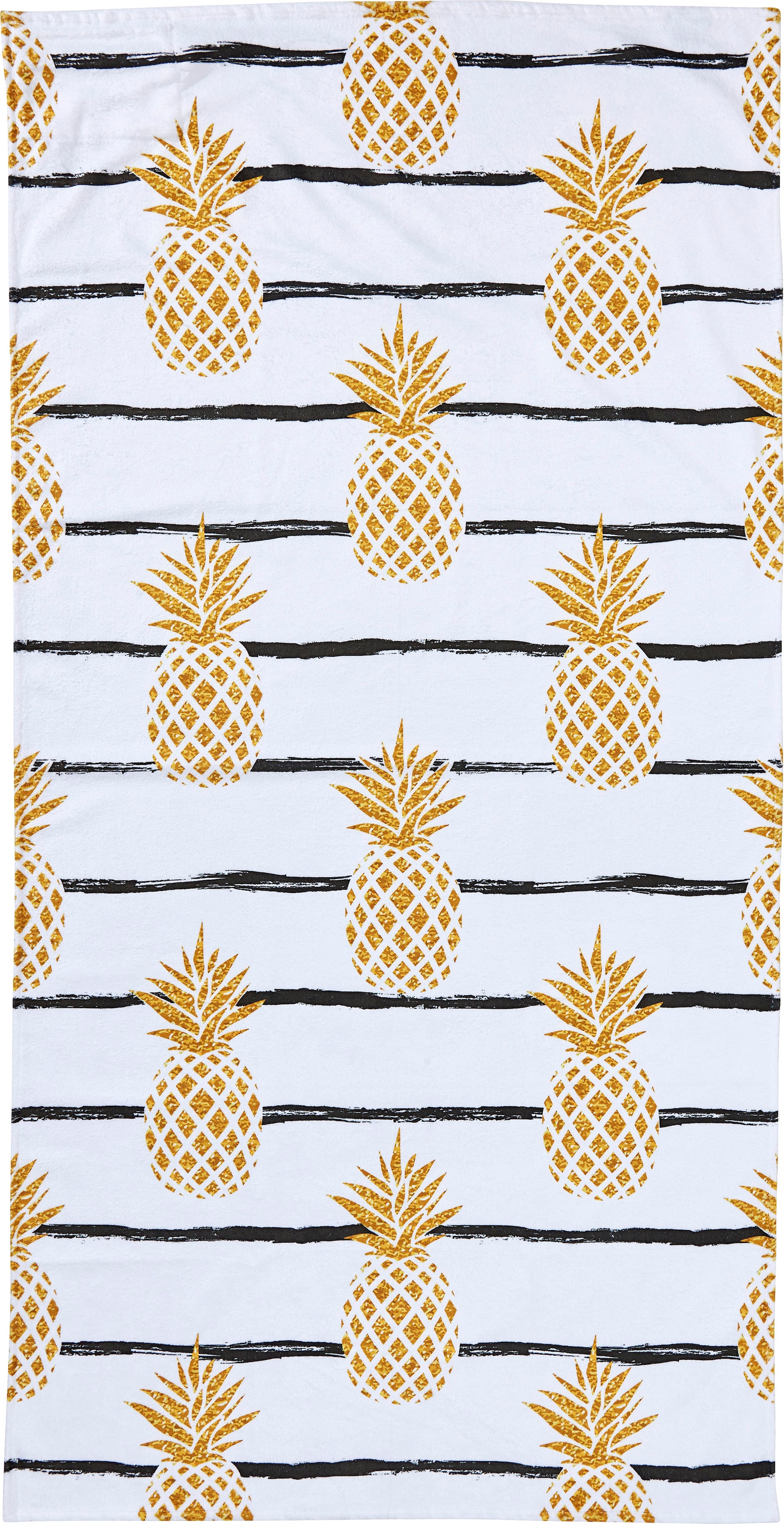 eingenähte günstig für (1 Motiv, Reisverschluss-Tasche »Pineapple«, Strandtuch St.), mit Wertgegenstände Ananas kaufen done.®