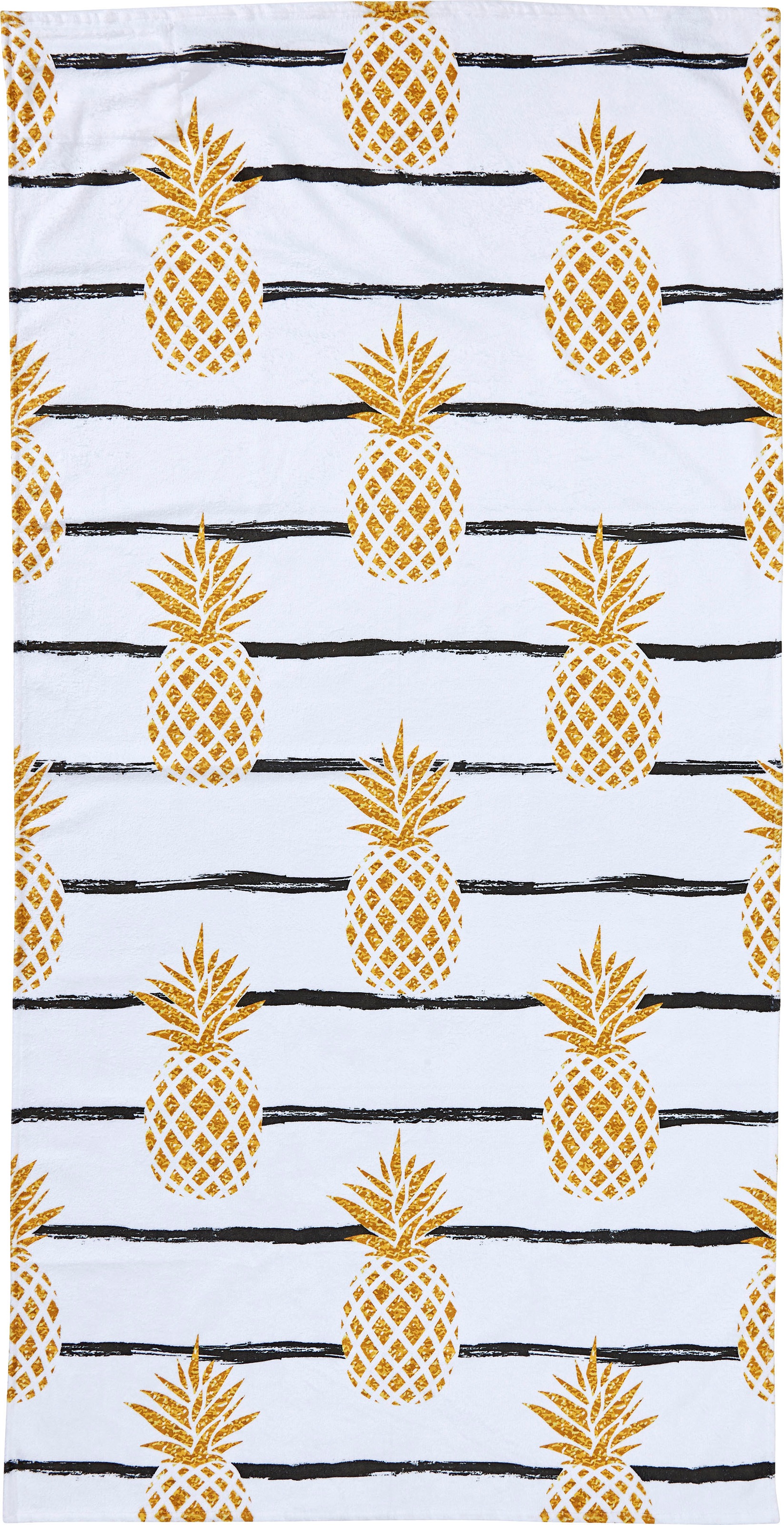 Image of done.® Strandtuch »Pineapple«, (1 St.), Badetuch, gesteift, mit Ananas Motiv, eingenähte Reisverschluss-Tasche für Wertgegenstände bei Ackermann Versand Schweiz