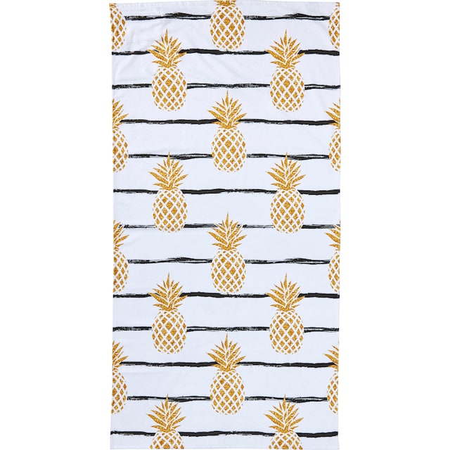 done.® Strandtuch »Pineapple«, (1 St.), mit Ananas Motiv, eingenähte  Reisverschluss-Tasche für Wertgegenstände günstig kaufen