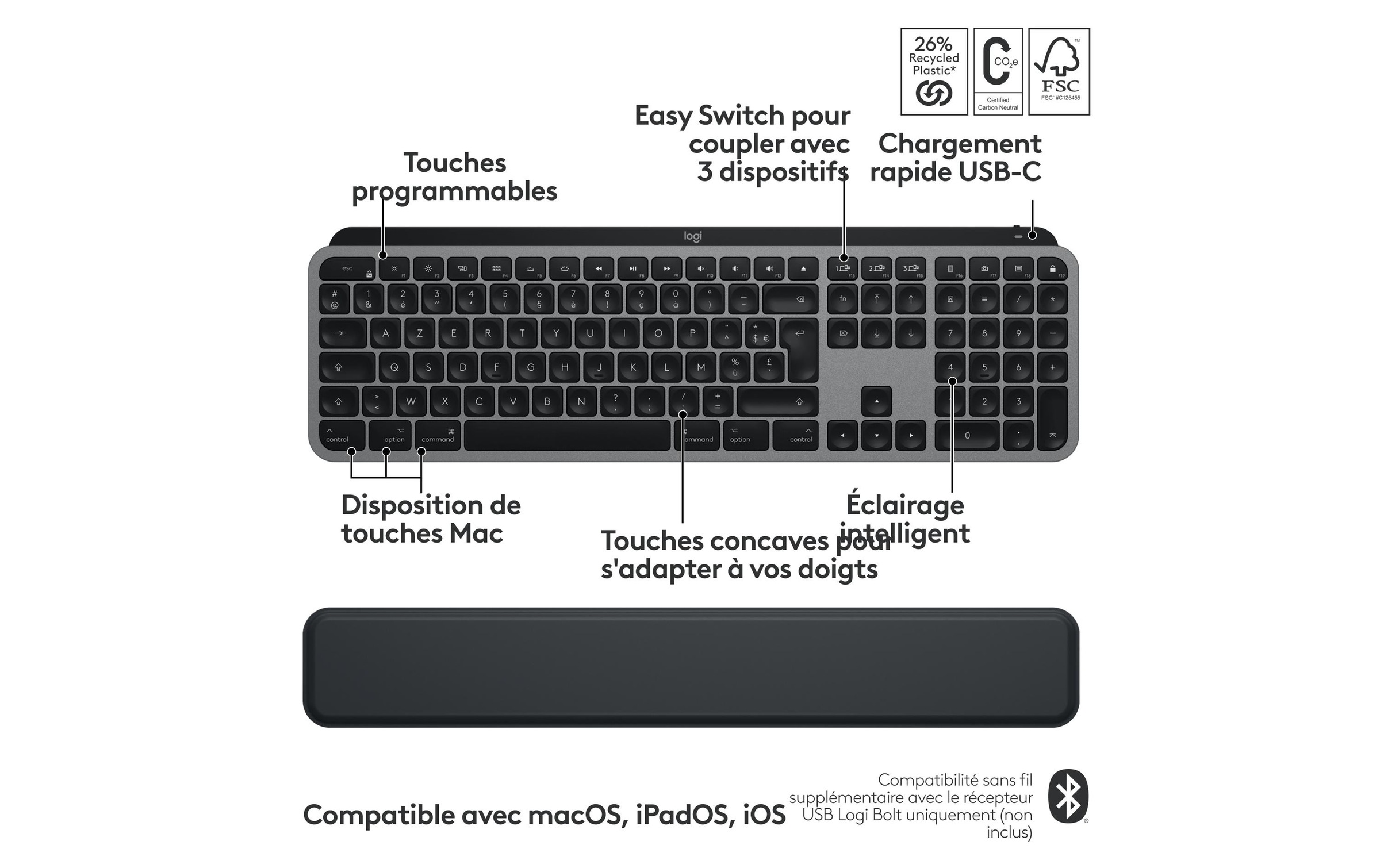 Logitech Tastatur- und Maus-Set »MX Keys S Combo for Mac«