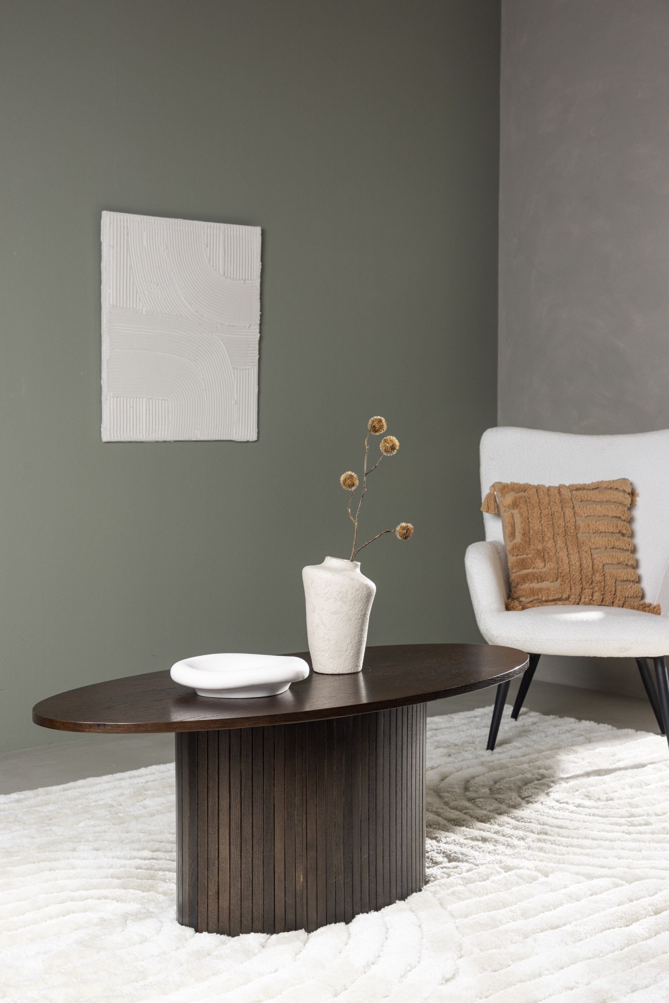 Venture Home Couchtisch »Bianca, ovaler Couchtisch in warmem Mokka, 120 × 55 cm« Sofatisch, MDF, gebeizt, oval, behaglich, wohnlich