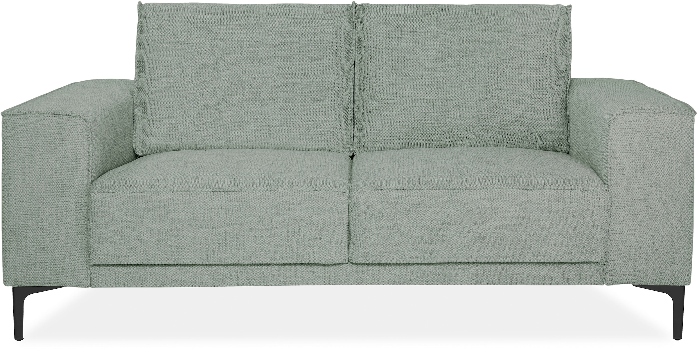 Places of Style 2-Sitzer »Kompaktsofa Oland, Struktur, Flachgewebe, Luxus-Microfaser, Boucle«, 164 cm, Wellenunterfederung, Skandi-Design, Metallfüsse
