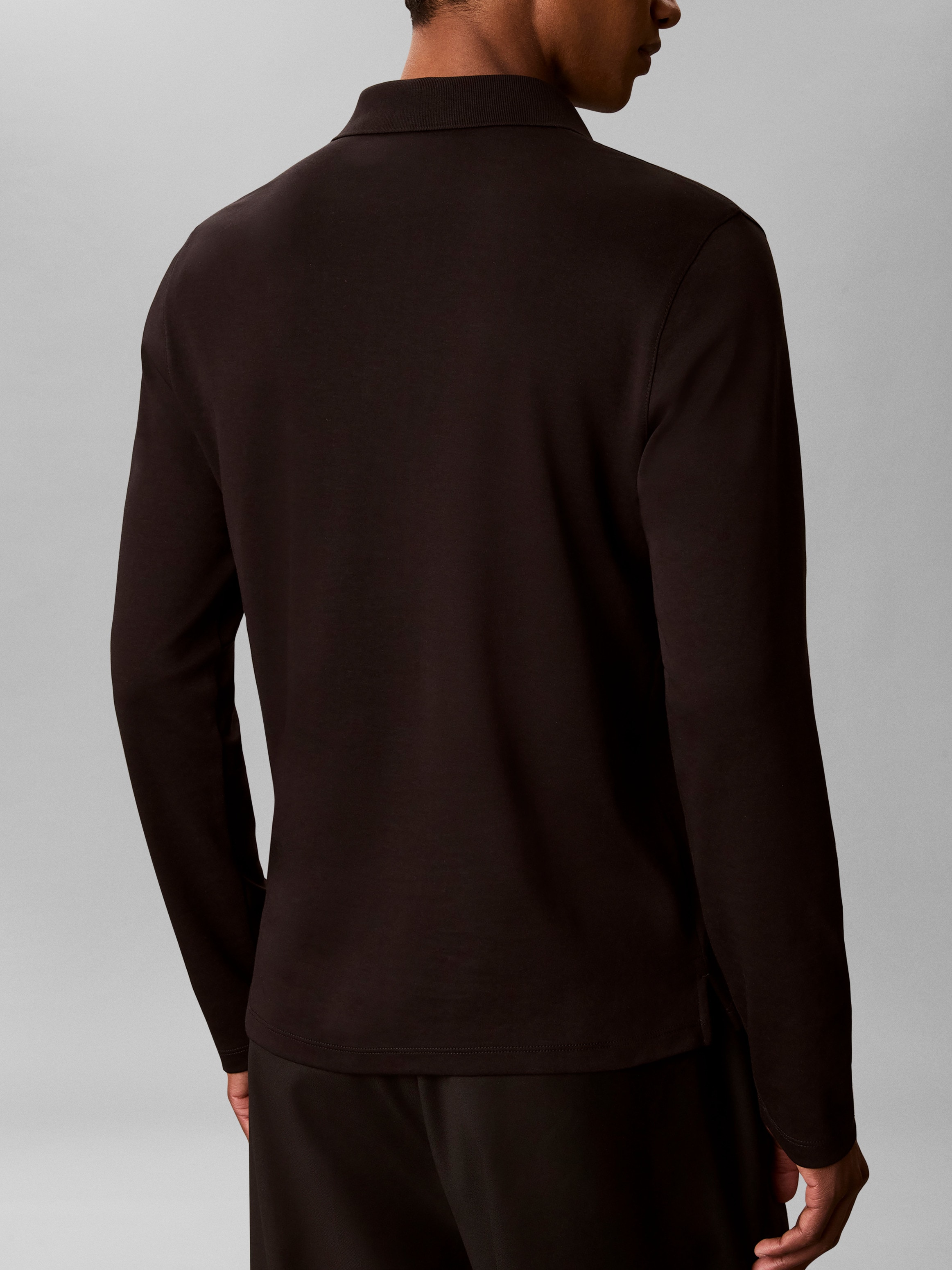 Calvin Klein Polo à manches longues Col polo, coupe slim, coton pur
