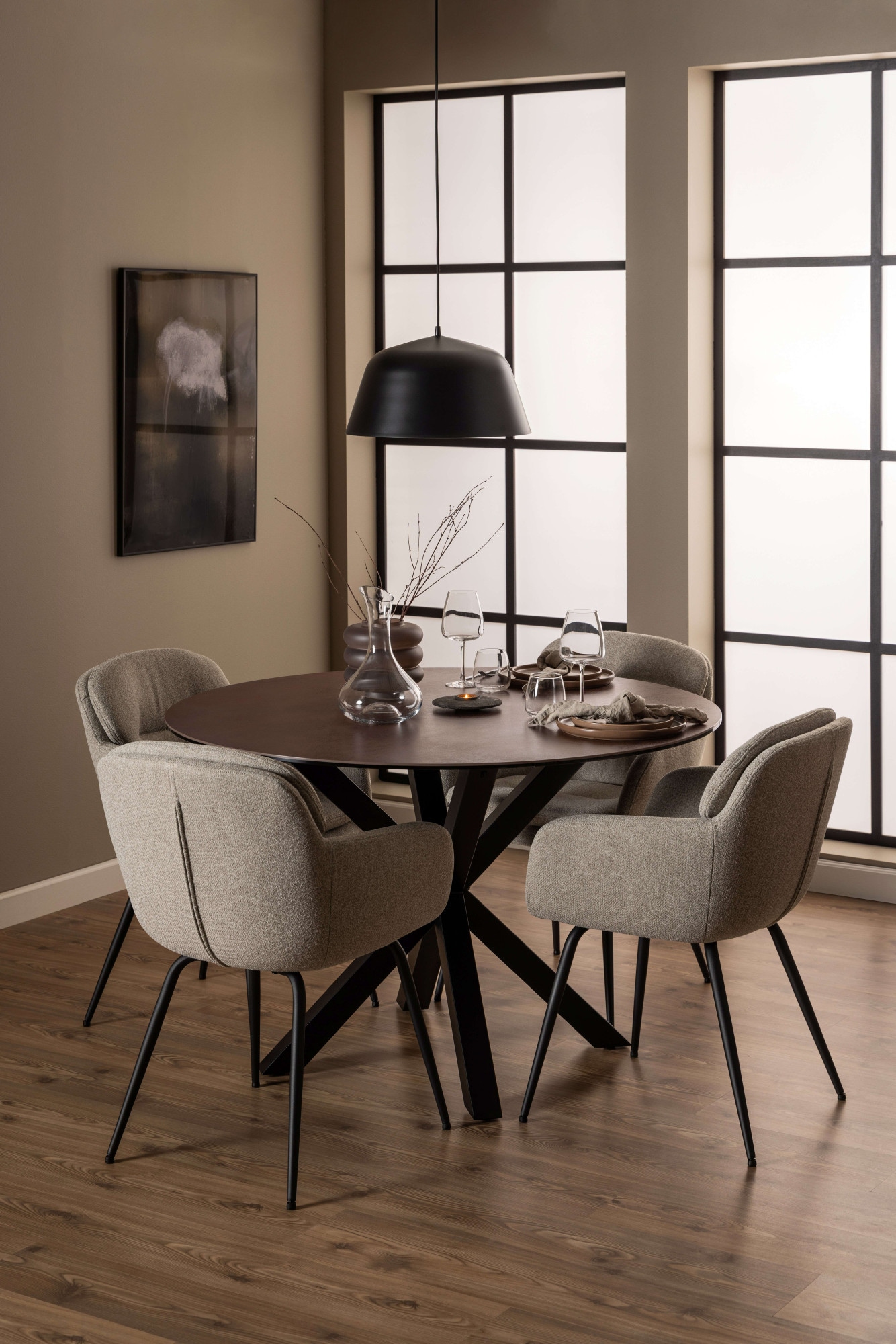 ACTONA GROUP Chaise de salle à manger »Dora mit Armlehnen - gepolstert & bequem, moderner Küchenstuhl« () Revêtement en tissu agréable & grand confort d’assise pour une position détendue