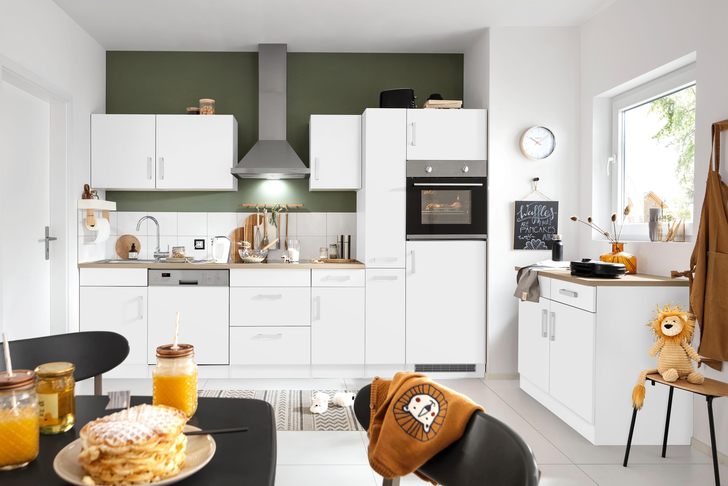 KOCHSTATION Kitchenette »KS-Gera« Largeur 300 cm, avec appareils électriques en option, avec plan de travail