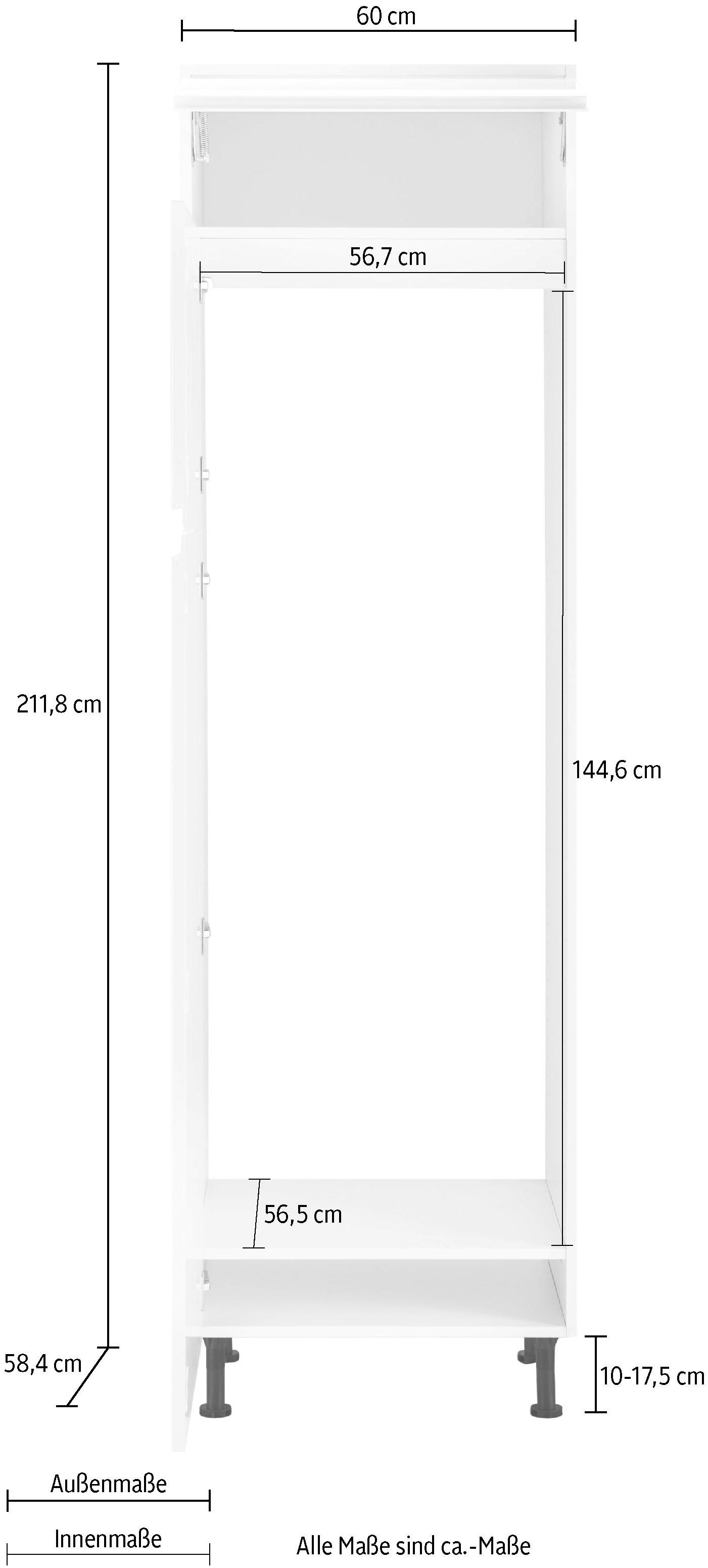 OPTIFIT Kühlumbauschrank »Avio«, Hochglanz-Fronten und höhenverstellbaren Füssen, Breite 60 cm