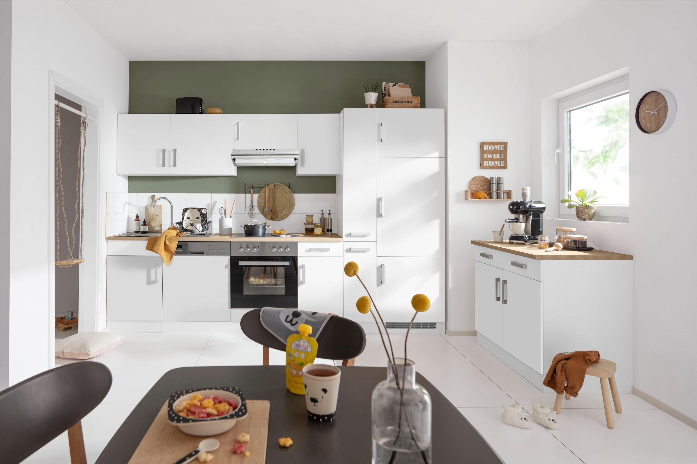 KOCHSTATION Kitchenette »KS-Gera« Largeur 300 cm, avec appareils électriques en option, avec plan de travail