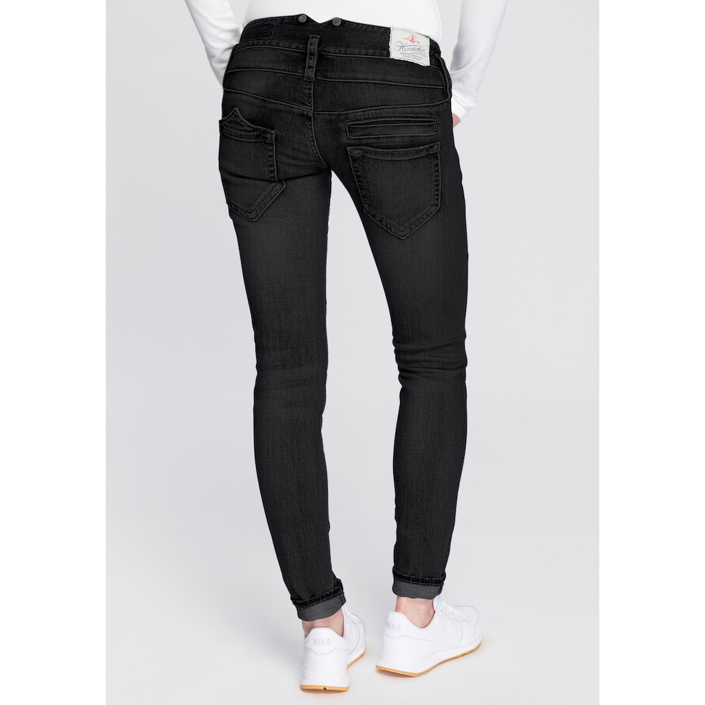 Herrlicher Röhrenjeans »PITCH SLIM REUSED DENIM«, Low Waist mit leichtem Push-Up-Effekt