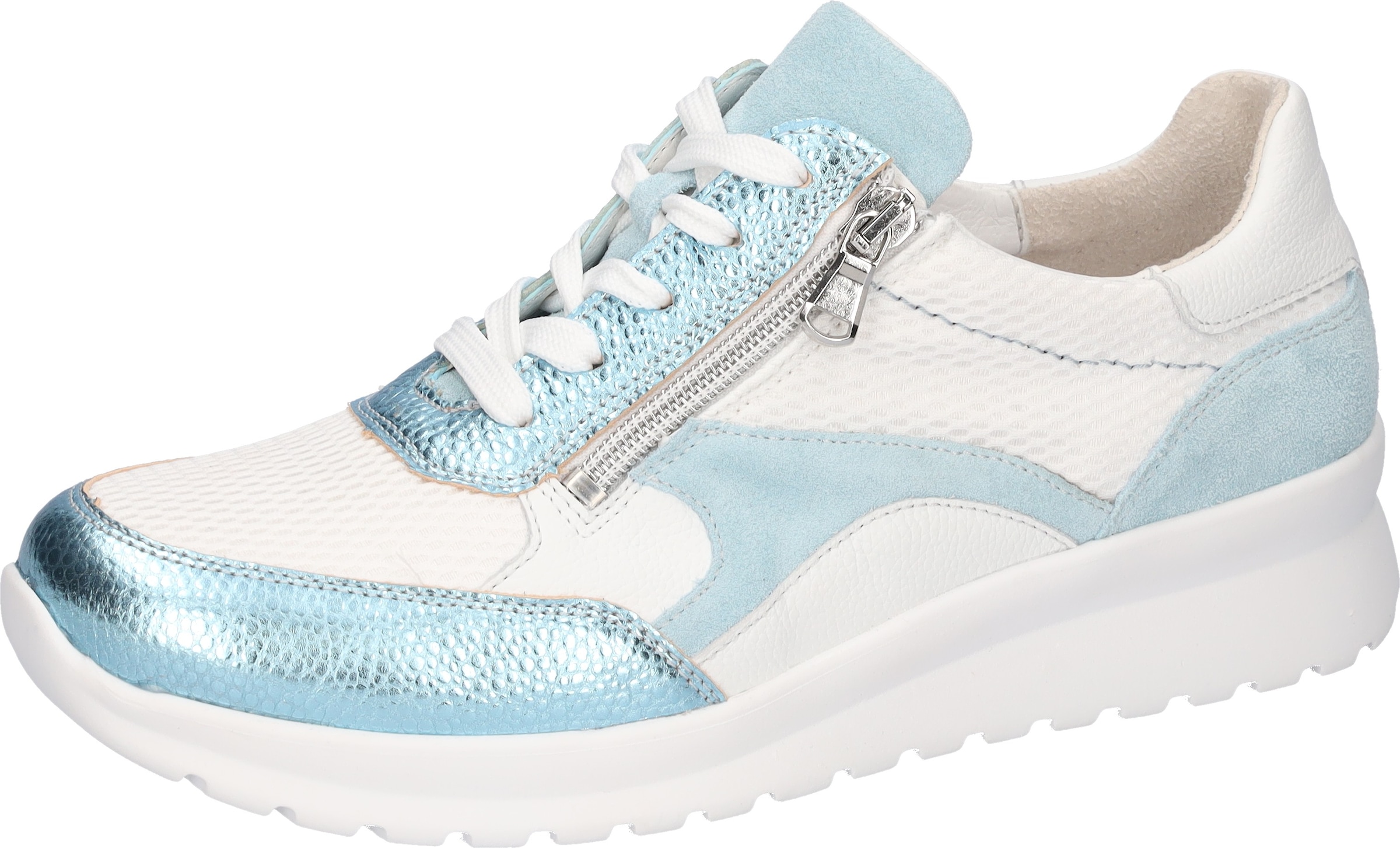 Image of Waldläufer Sneaker "K-SUNNY" Schnürschuh, Komfortschuh mit seitlichem Reissverschlus, K-Weite