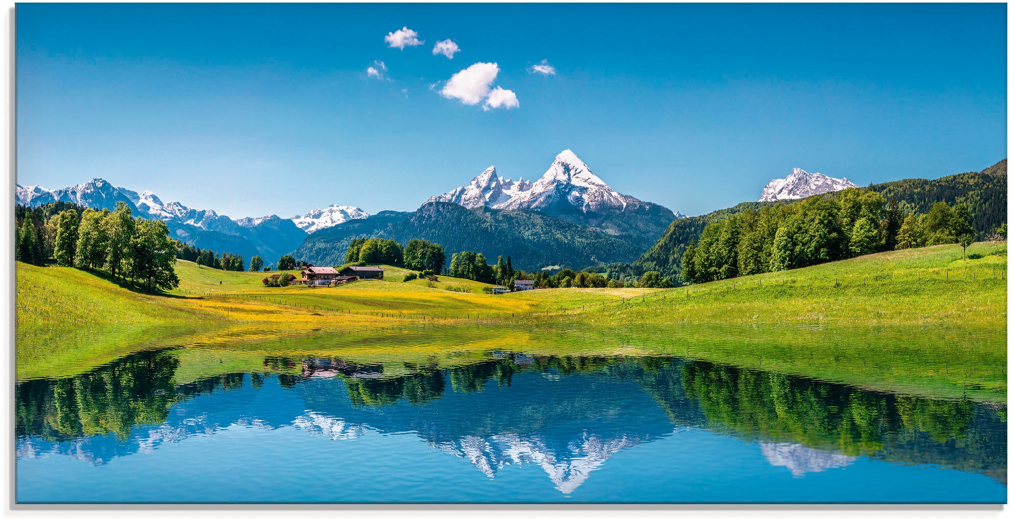 Image of Artland Glasbild "Landschaft in den Alpen" Berge 1 Stk. tlg. in verschiedenen Grössen