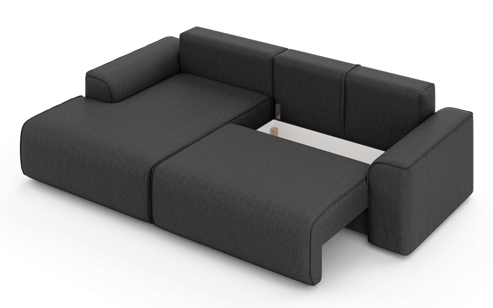 Home affaire Ecksofa »Santenay mit Bettfunktion und Bettkasten, Masse: B/T/H 266/164/90 cm«, L-Form mit Wellenfederung, Schlaffläche: 140x213 cm, auch in Cord
