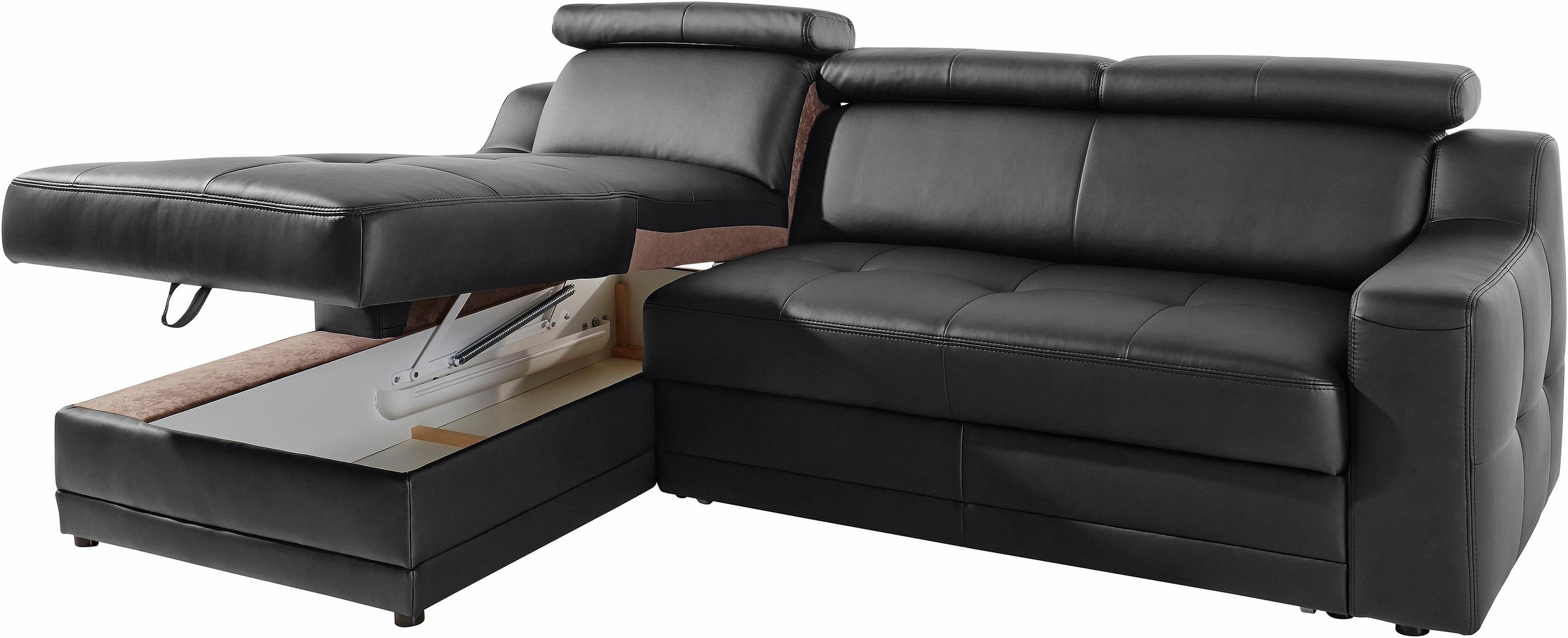 exxpo - sofa fashion Ecksofa »Lotos, bequem und funktionell, L-Form«, mit Kopf- bzw. Rückenverstellung, wahlweise mit Bettfunktion