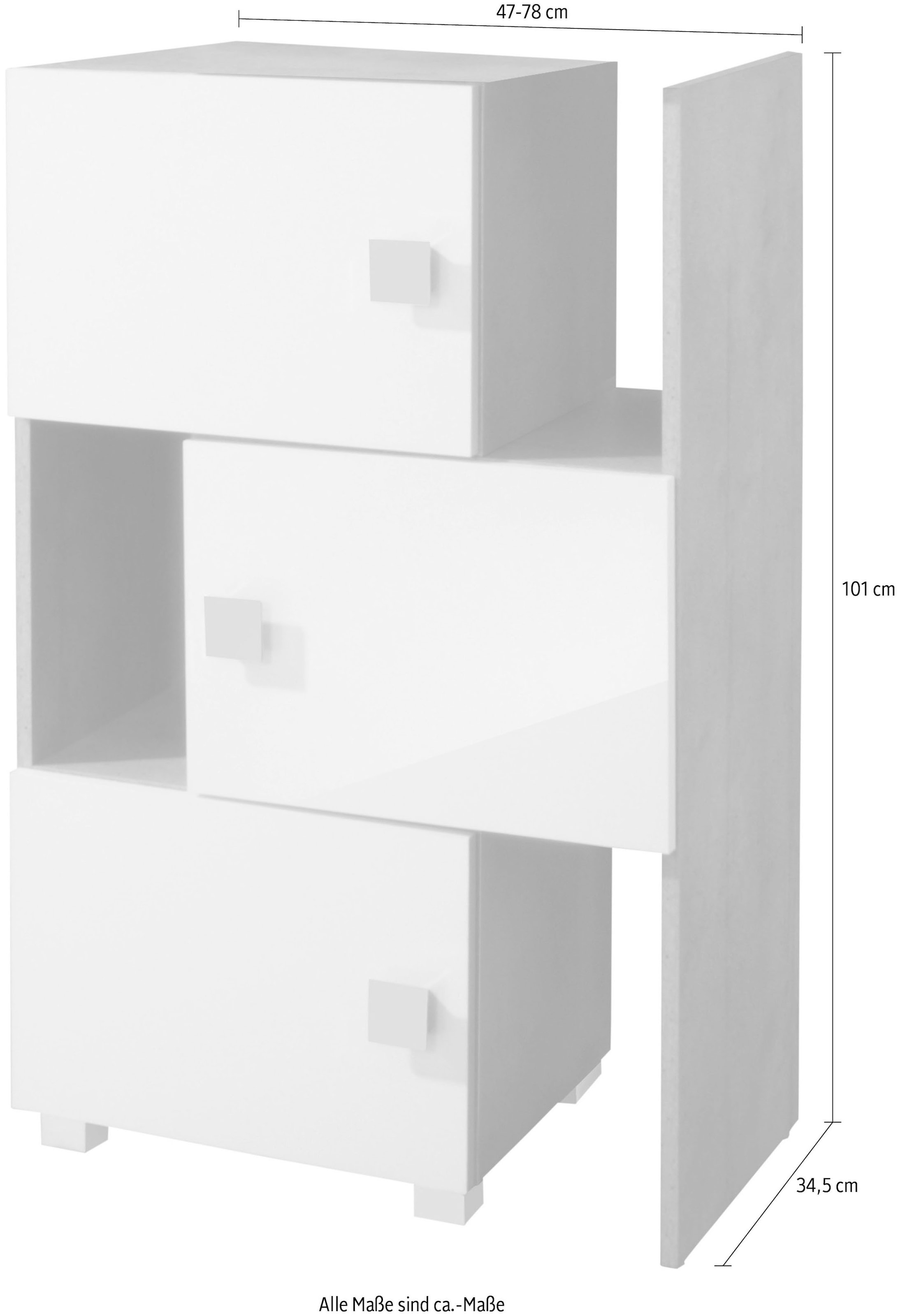 Schildmeyer Schieberegal »Quadra« stapelbar, Badregal