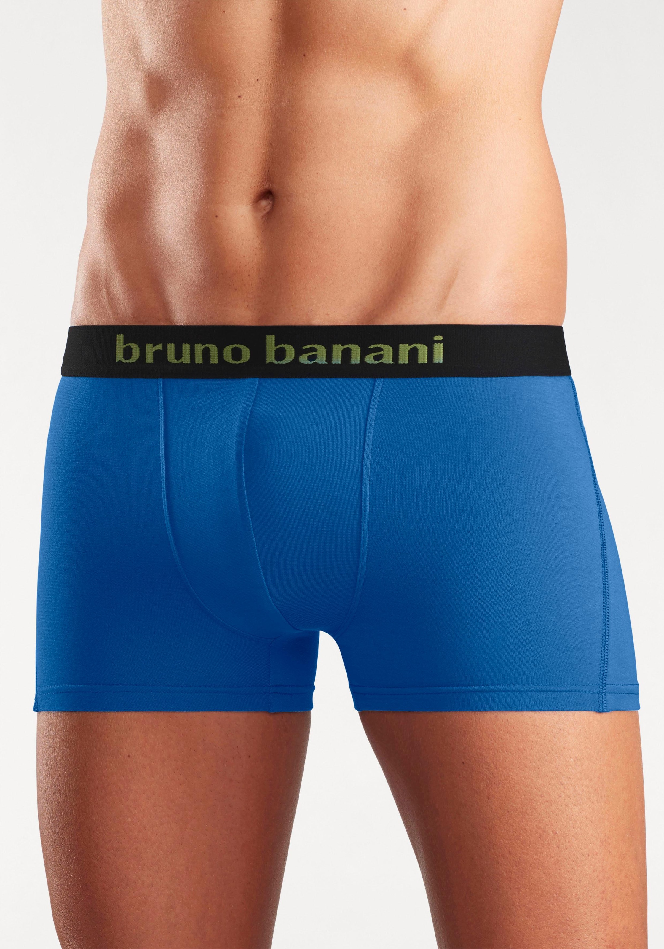 Bruno Banani Boxer »Boxershorts für Herren«, (Packung, 4 St.), mit farbigen Marken-Schriftzug am Bündchen