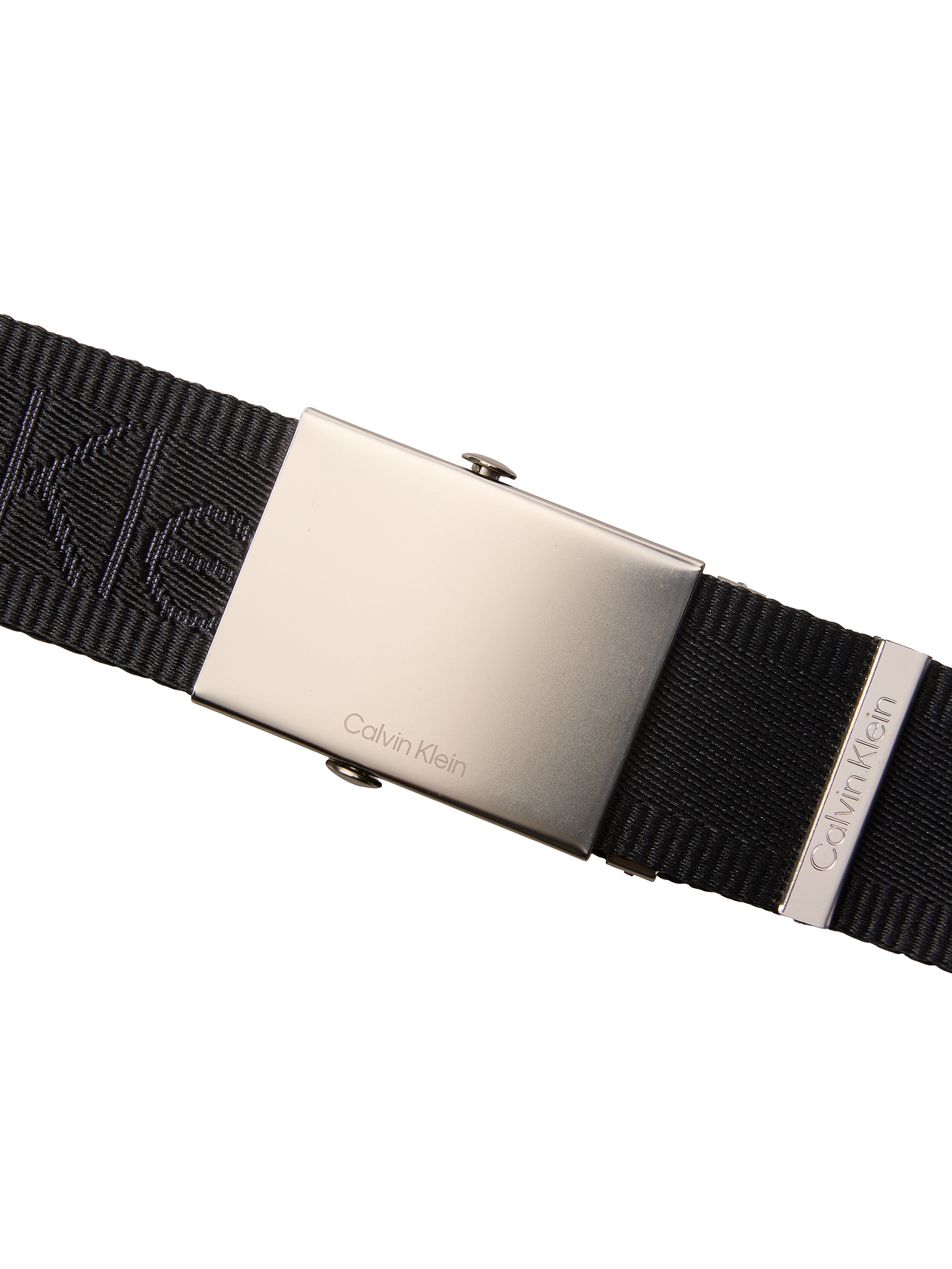 Calvin Klein Stoffgürtel »LOGO WEBBING PLAQUE 38MM FIXED« Grössenverstellbar mit Metallschliesse