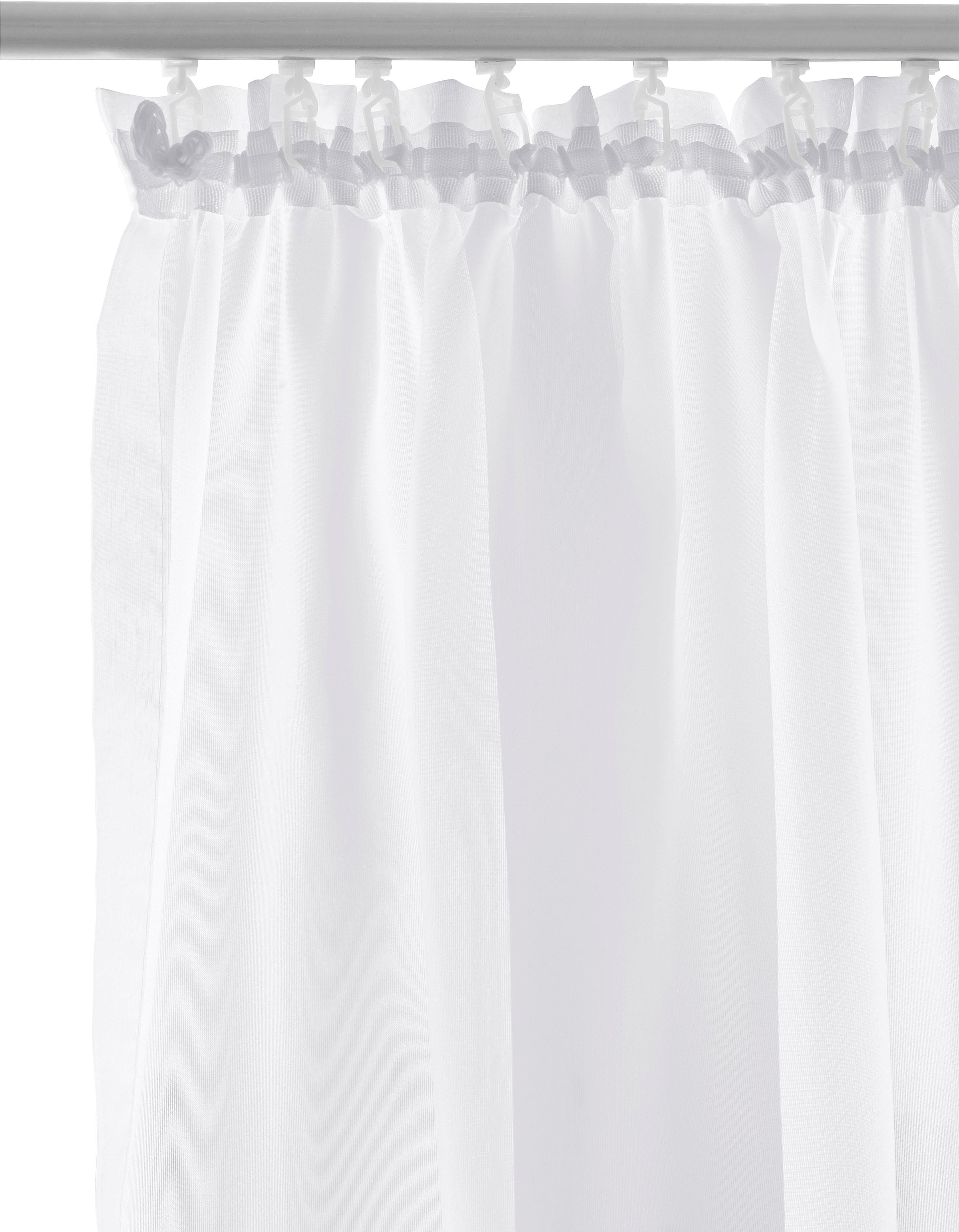 my home Gardine »XANA mit Ösen, Kräuselband oder Schlaufen«, (1 St.), Bestseller, einfarbig, 1 bzw. 2 Schals, pflegeleicht, Schal