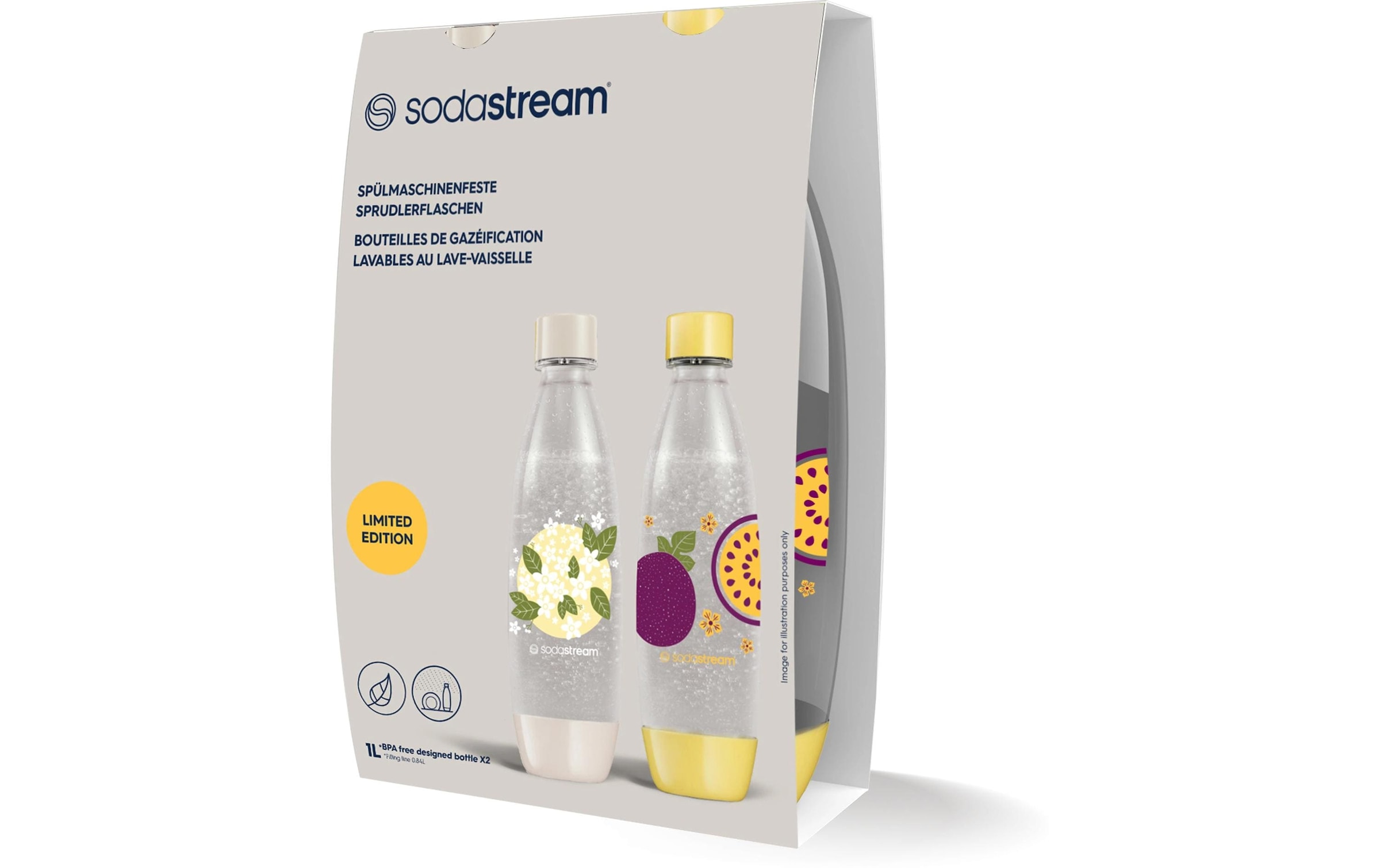 SodaStream Wassersprudler Flasche »Fuse Holunderblüte & Maracuja 1 l, 2 Stück«, UV-beständig