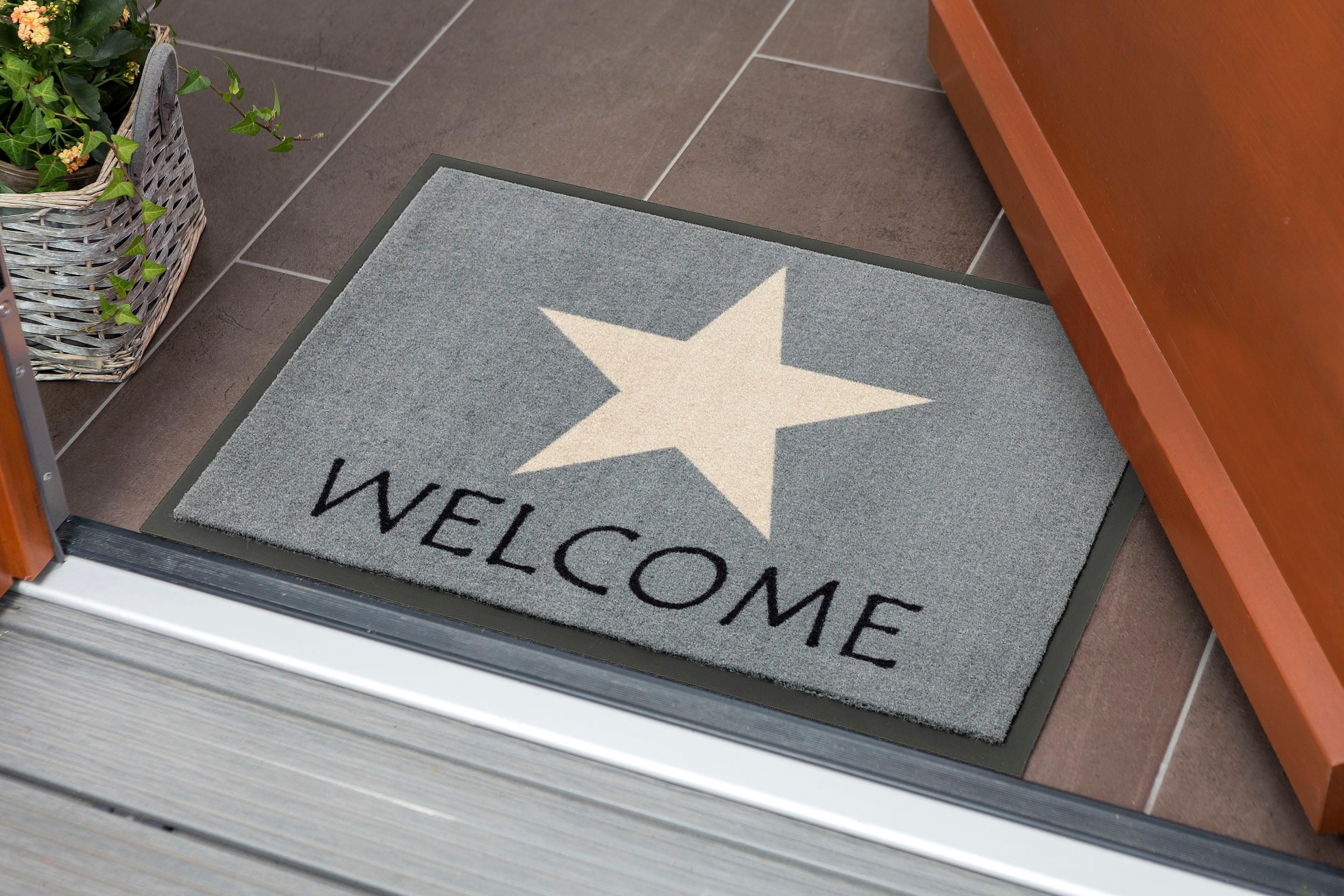 ASTRA Fussmatte »Homelike 054, Welcome«, rechteckig, 7 mm Höhe, Schmutzfangmatte, mit Spruch, waschbar, In -und Outdoor geeignet