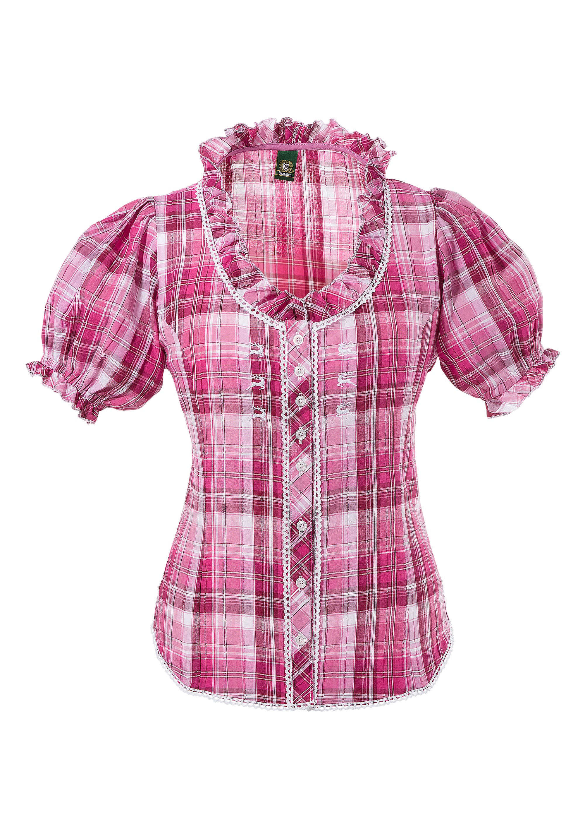 Trachtenbluse Damen in Crash-Optik