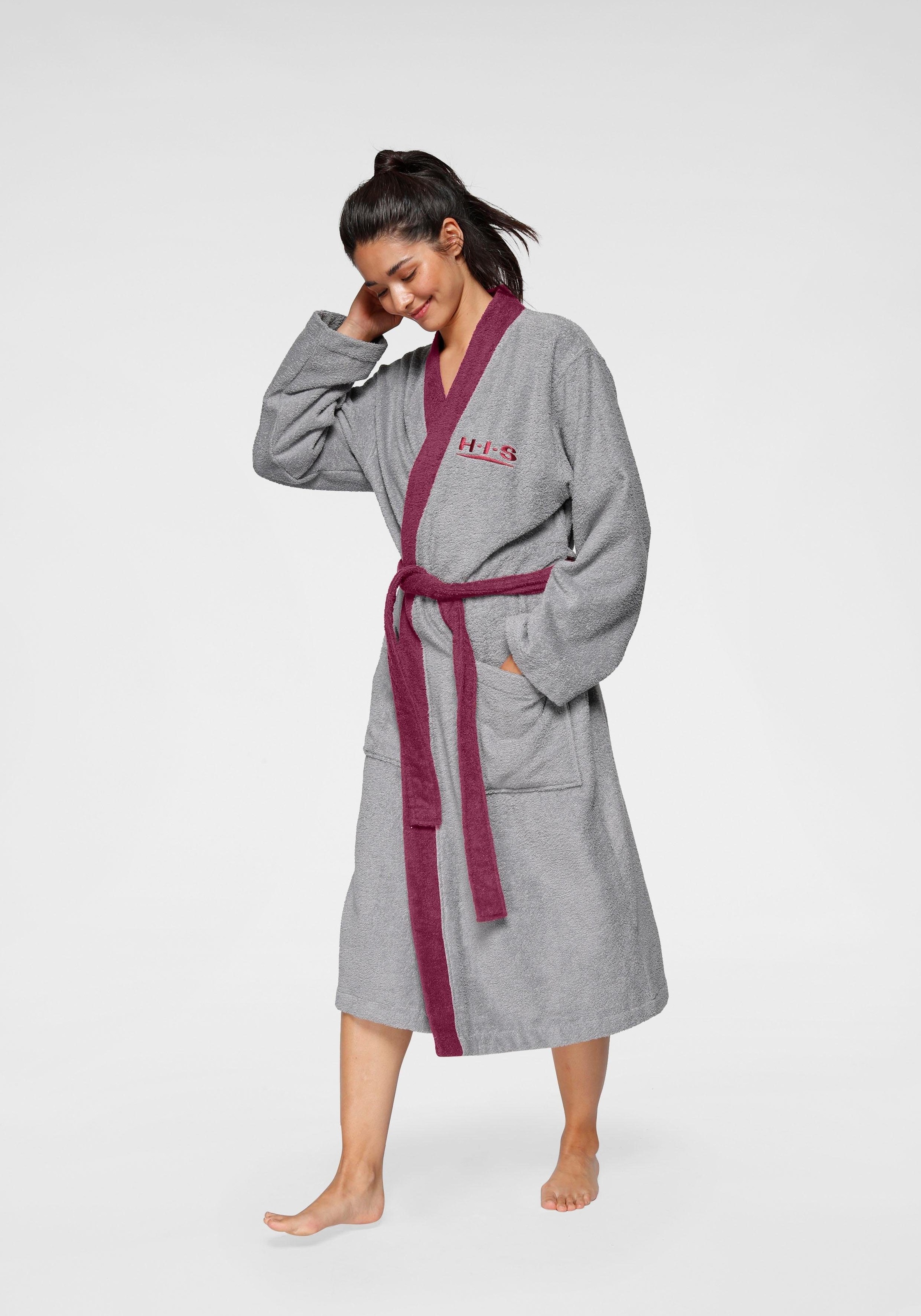 Image of H.I.S Unisex-Bademantel »Hannes«, (1 St.), mit farblich abgesetzten Gürtel und Kragen bei Ackermann Versand Schweiz