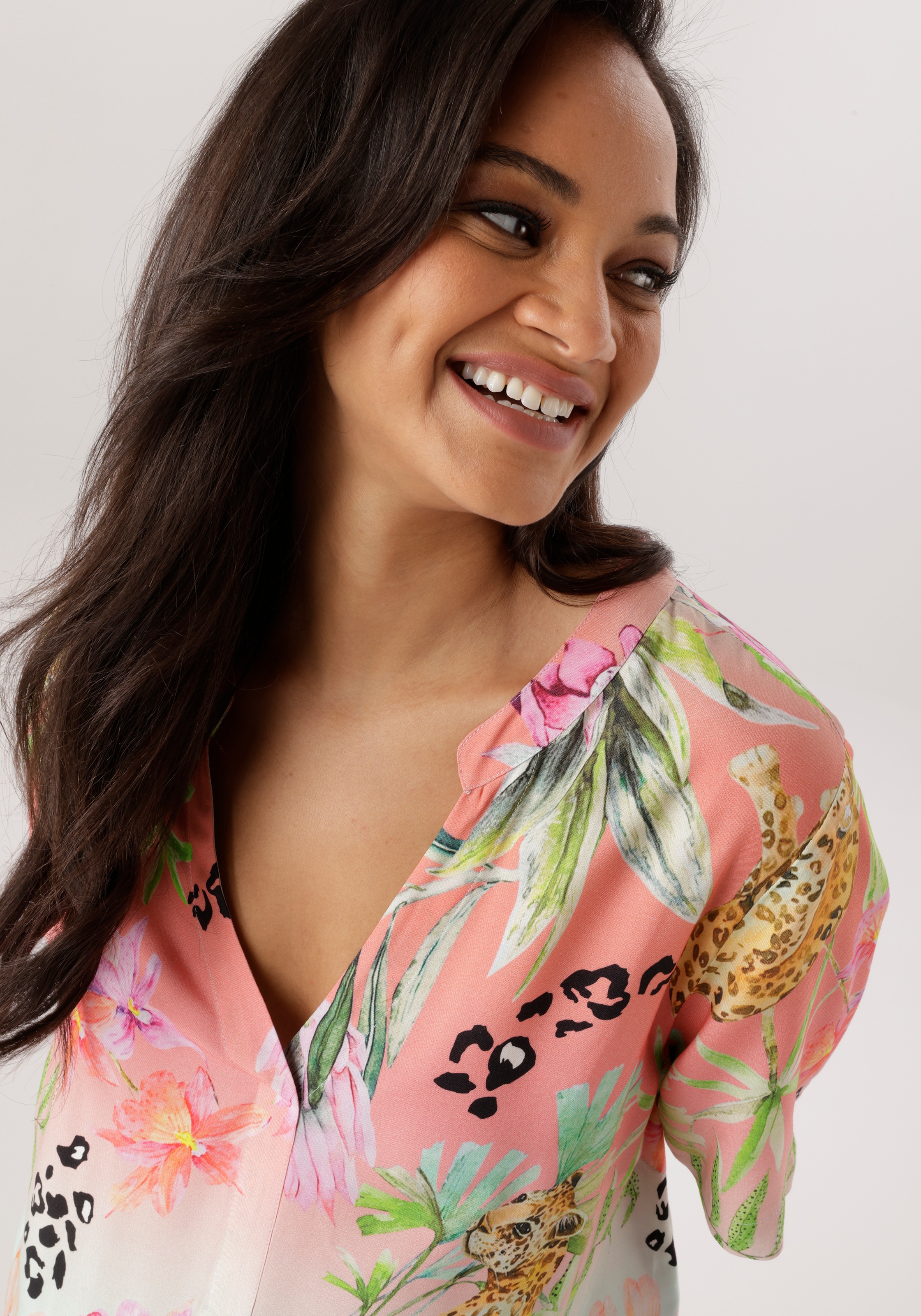 Aniston PLUS Robe chemisier mit farbenfroher Print - NEUE KOLLEKTION