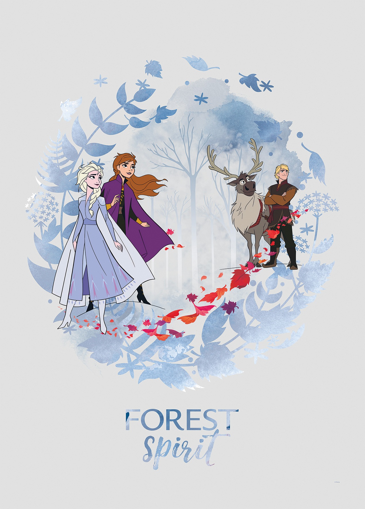 Image of Komar Bild "Frozen Spirit" Disney 1 Stk. tlg. Wandbild zur Dekoration im Kinderzimmer - ohne Rahmen