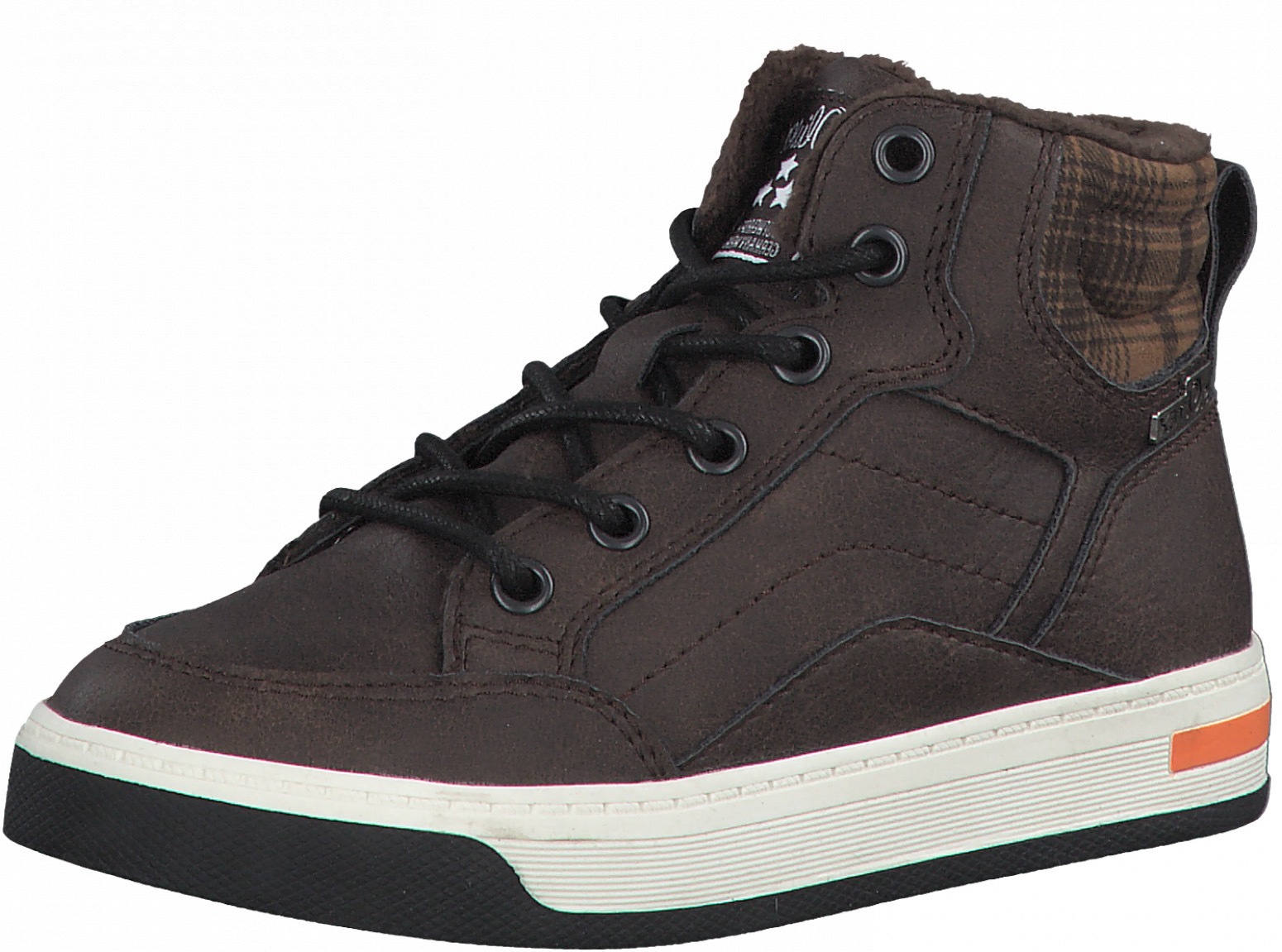 Image of s.Oliver Schnürboots, mit kariertem Textilkragen bei Ackermann Versand Schweiz