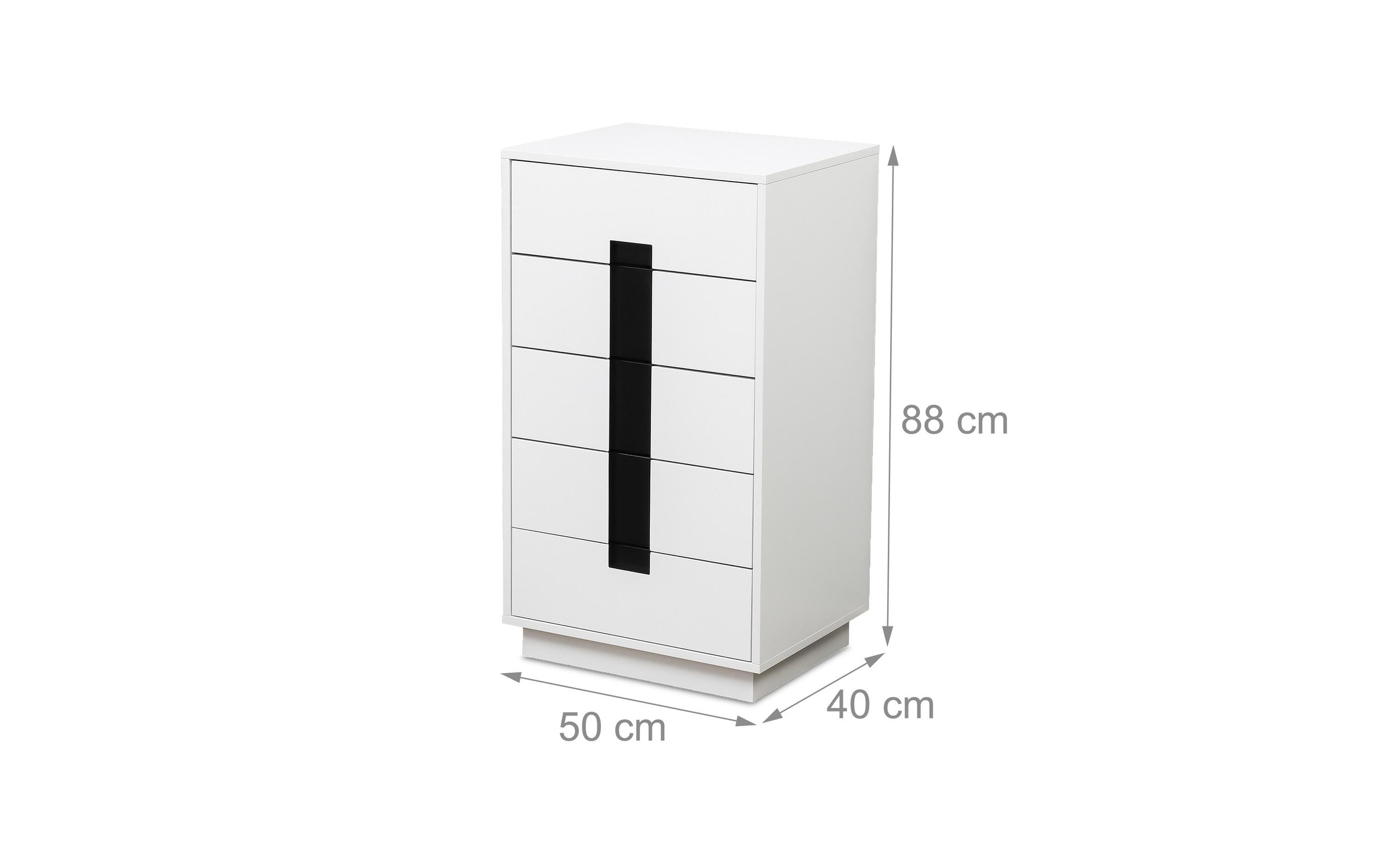 relaxdays Kommode »mit 5 Schubladen 88 x 50 x 40 cm«
