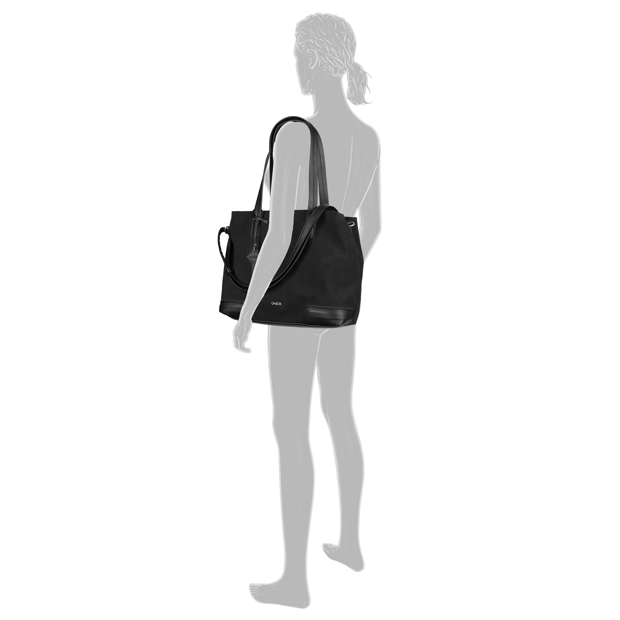 Gabor Shopper »Cira« Damen Umhängetasche mit Logoanhäner