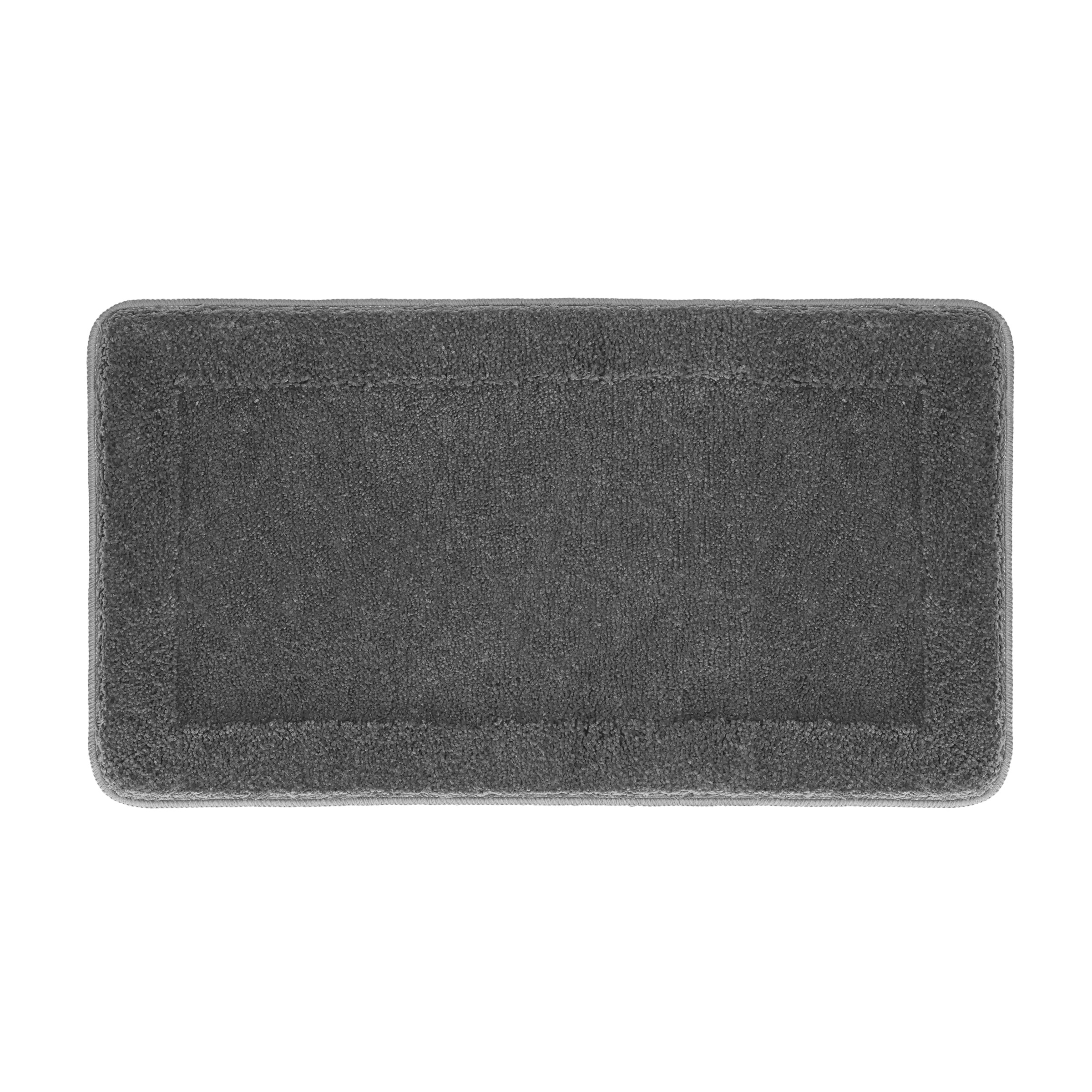 GOODproduct Tapis de bain »Sanremo mit Rahmen, Badvorleger, Badezimmer, sehr weich, Hoch-Tief« Höhe 25 mm revêtement antidérapant Séchage rapide | compatible chauffage au sol Tapis de bain, uni, rectangulaire et disponible en set de 3 pièces
