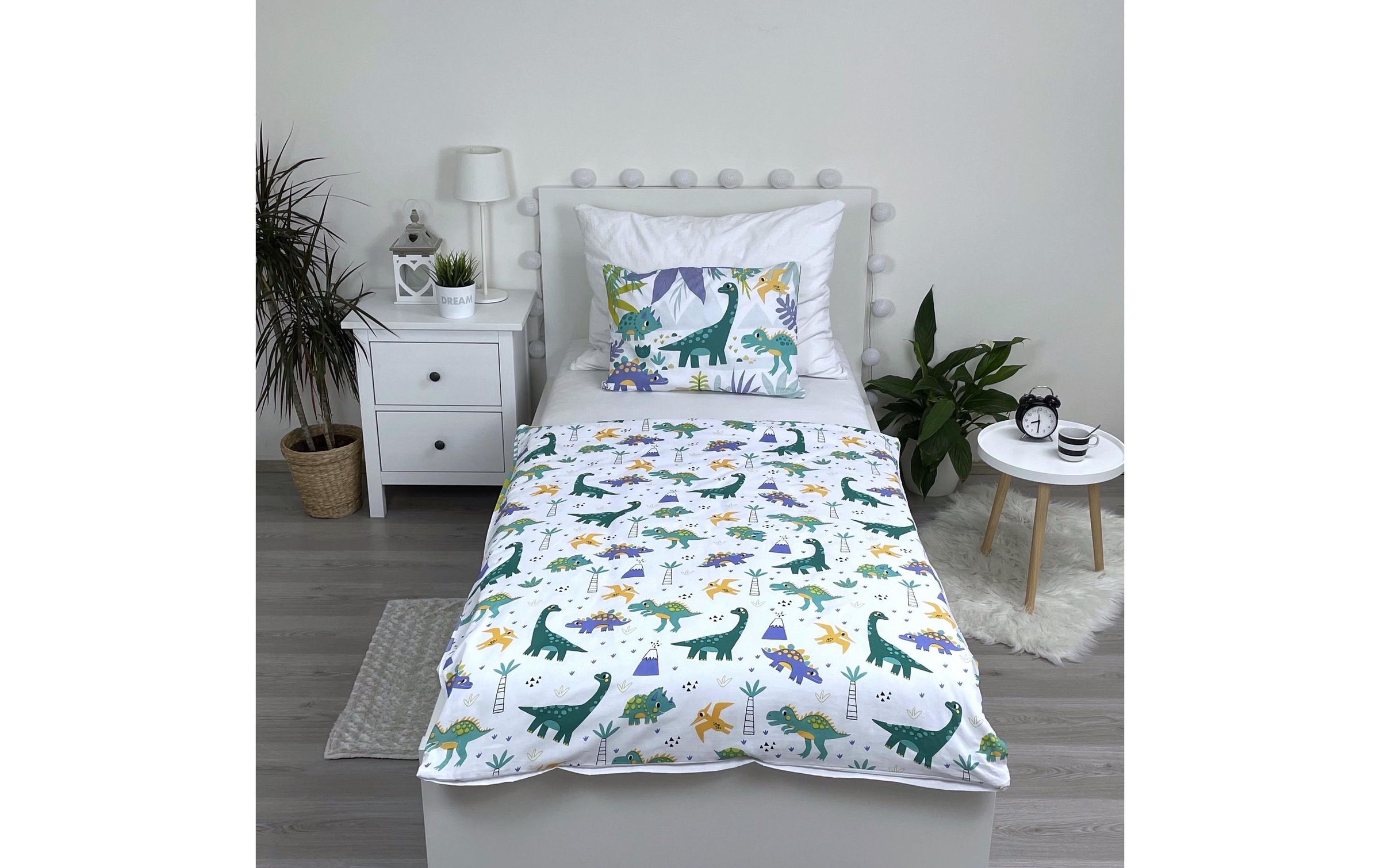 Kinderbettwäsche »Jerry Fabrics Dino cute & wild 100 x 135 cm + 40 x 60 cm«