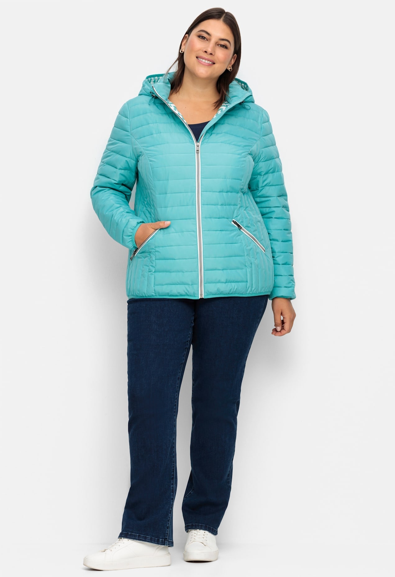 Sheego Steppjacke, mit Kapuze